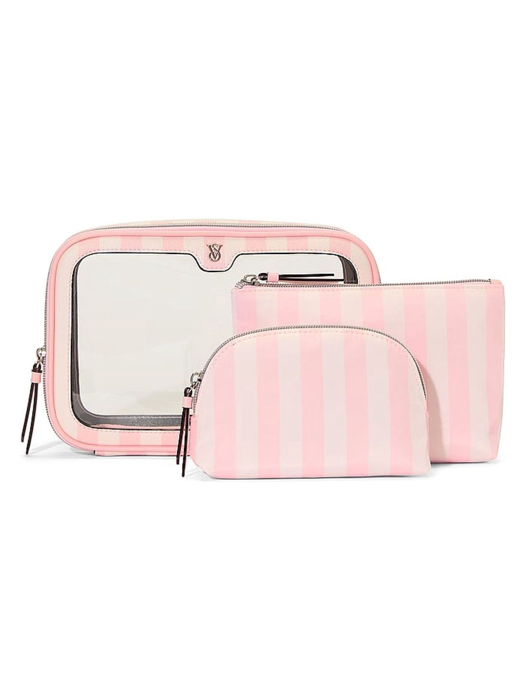 Iconic Stripe Pink Travel Trio Makeup Bag - Image 1 of 3