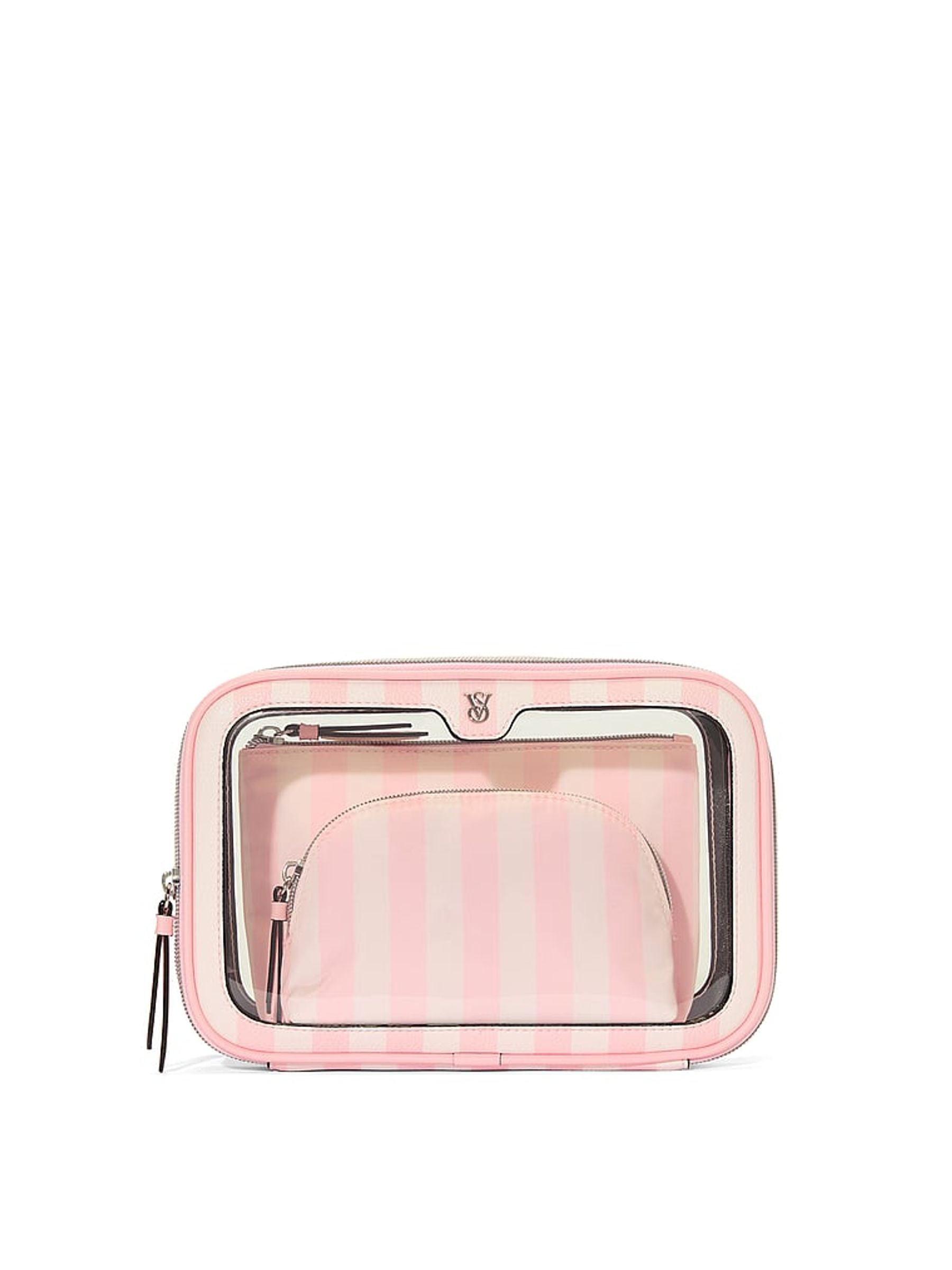 Iconic Stripe Pink Travel Trio Makeup Bag - Image 2 of 3