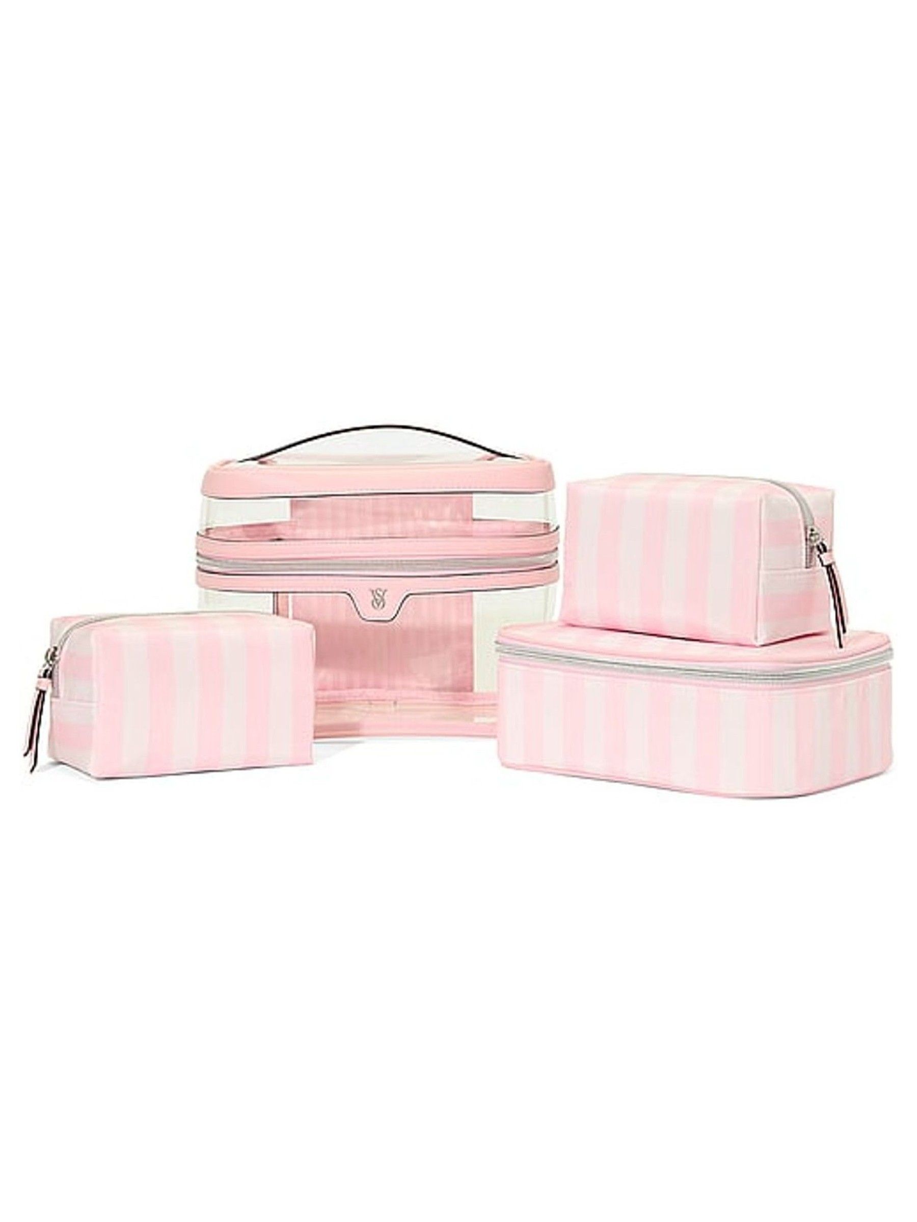 Iconic Stripe Pink 4 in 1 Makeup Bag - Image 1 of 4
