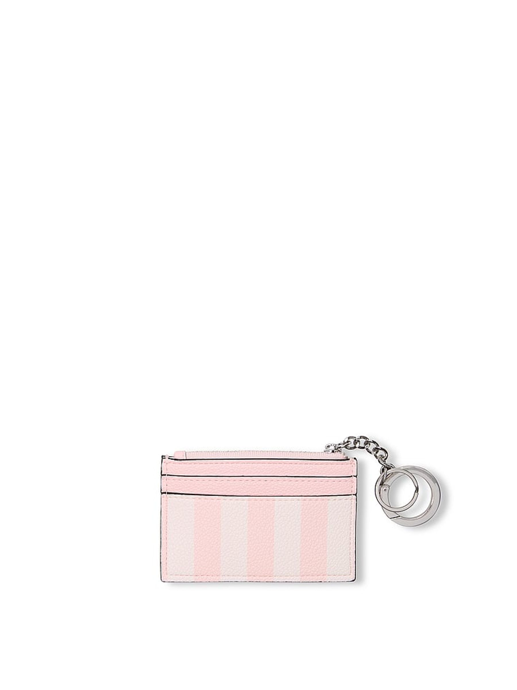 Iconic Stripe Pink Card Holder Keyring - Image 2 of 2