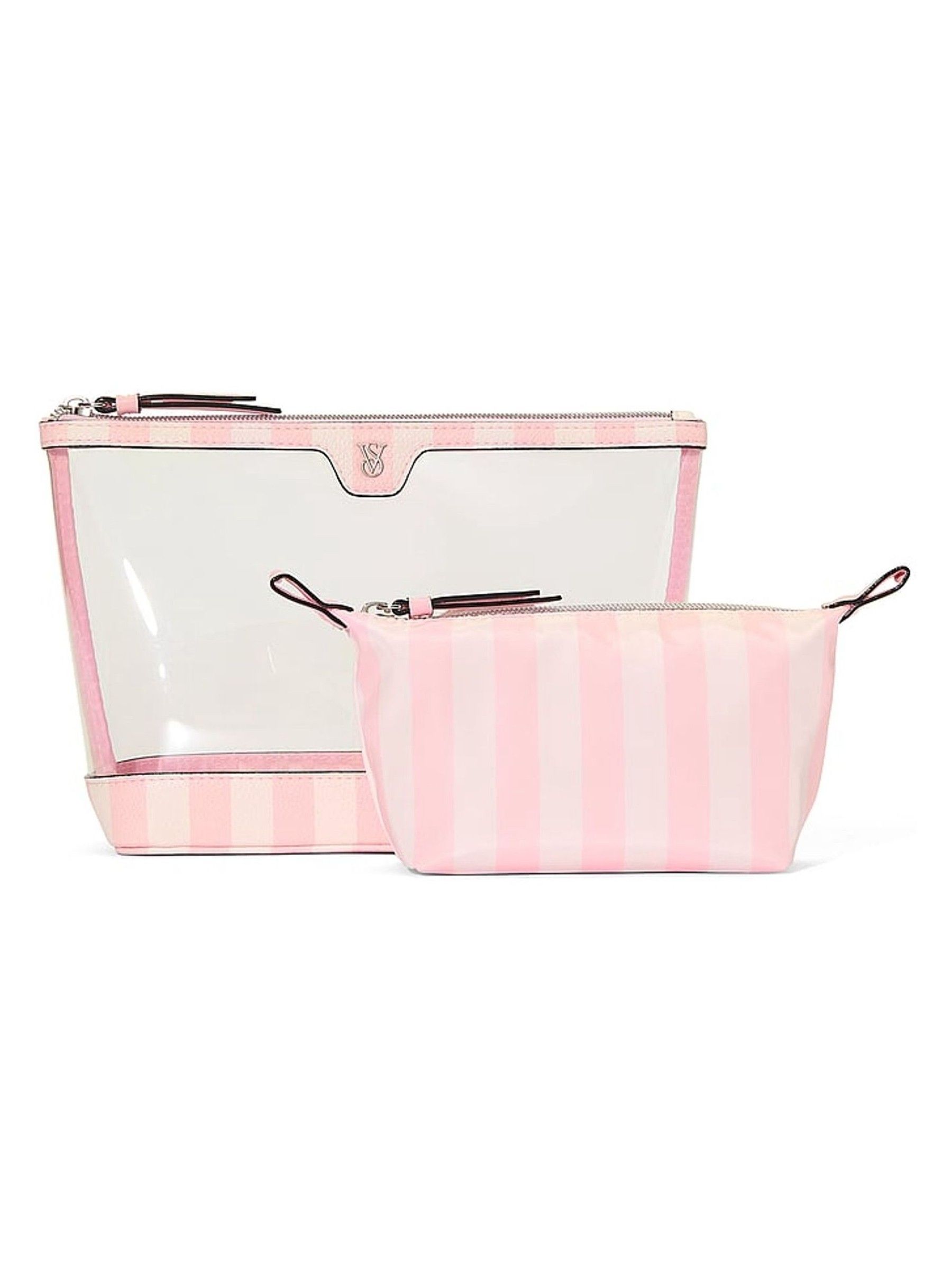 Iconic Stripe Pink AM/PM Makeup Bag Duo - Image 1 of 3