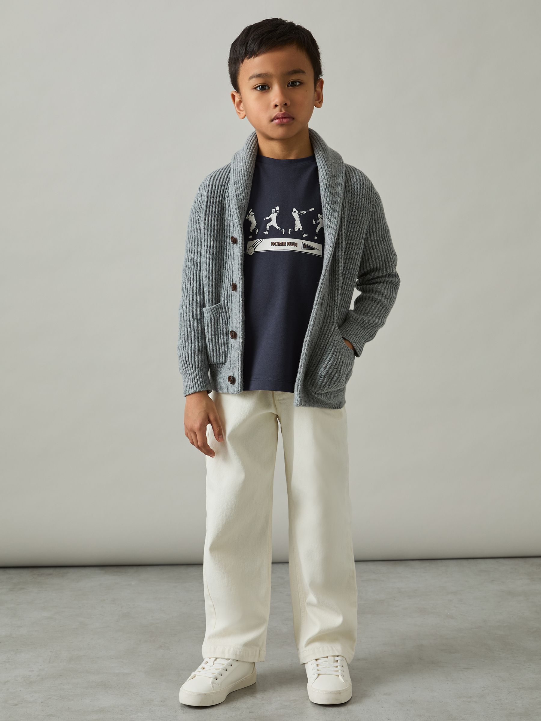 9-13 yrs Cotton Varsity League Oversize T-Shirt in Petrol Blue - Image 3 of 4