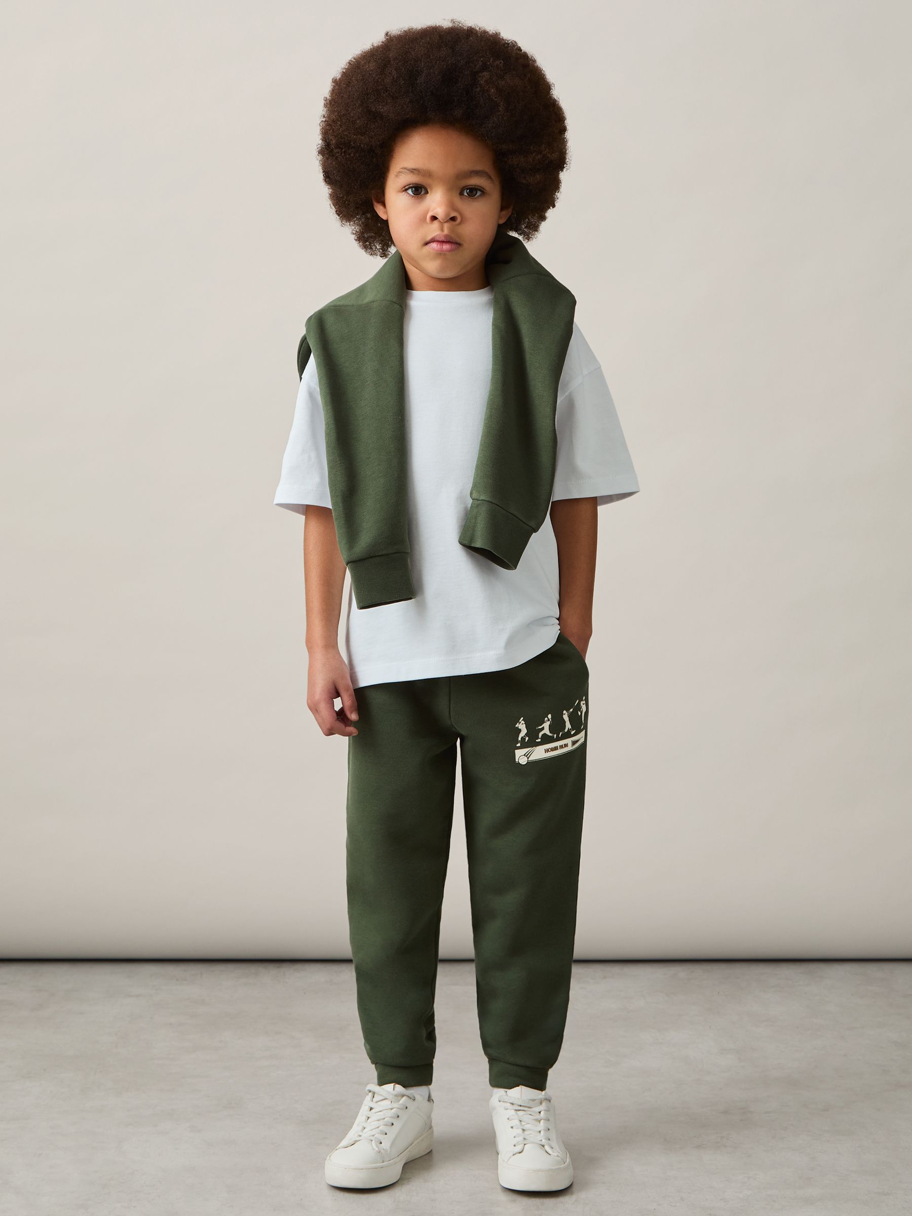 9-13 yrs Varsity League Oversized Joggers Cotton-Blend in Pine Green - Image 3 of 5