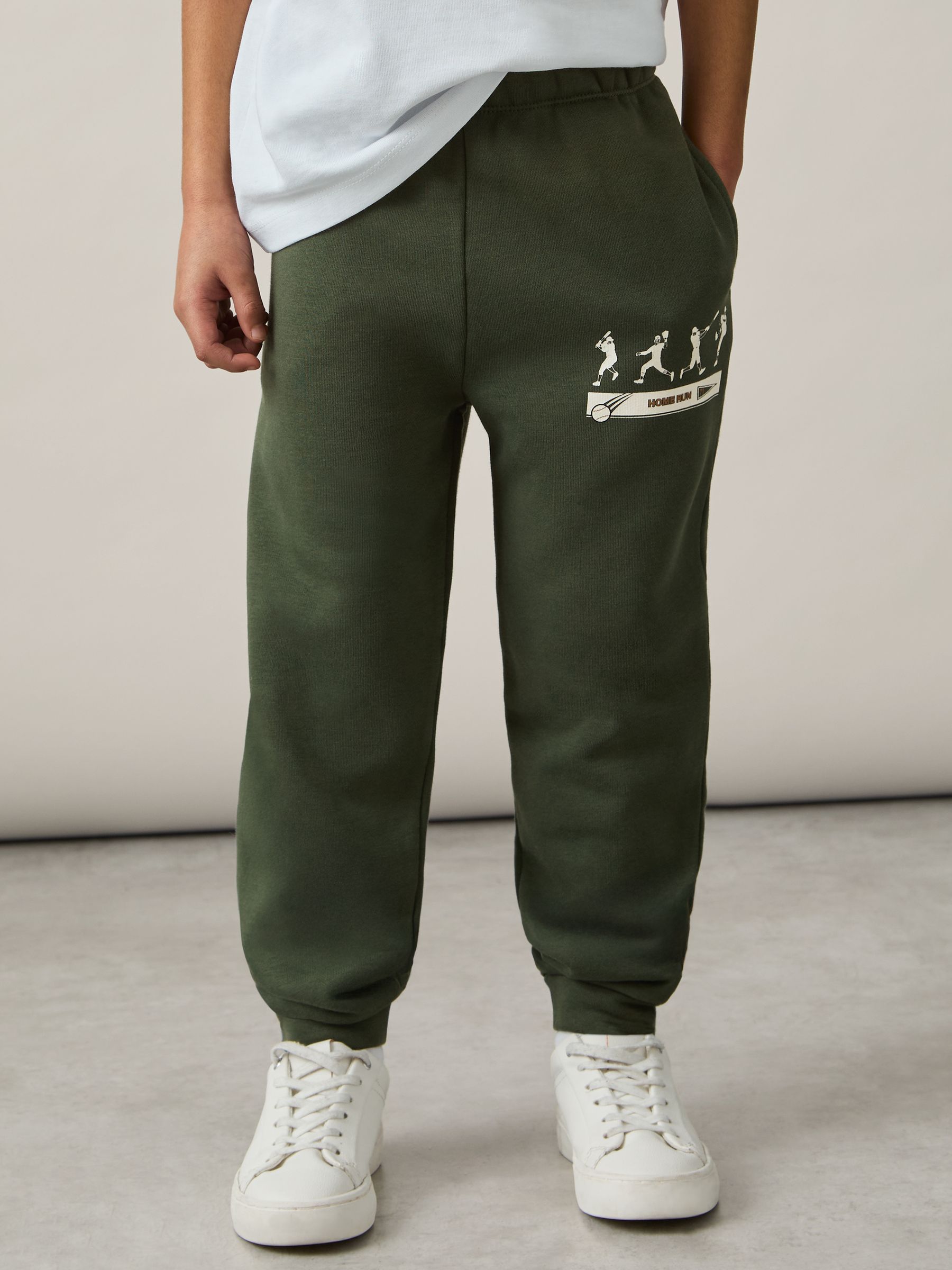 9-13 yrs Varsity League Oversized Joggers Cotton-Blend in Pine Green - Image 4 of 5
