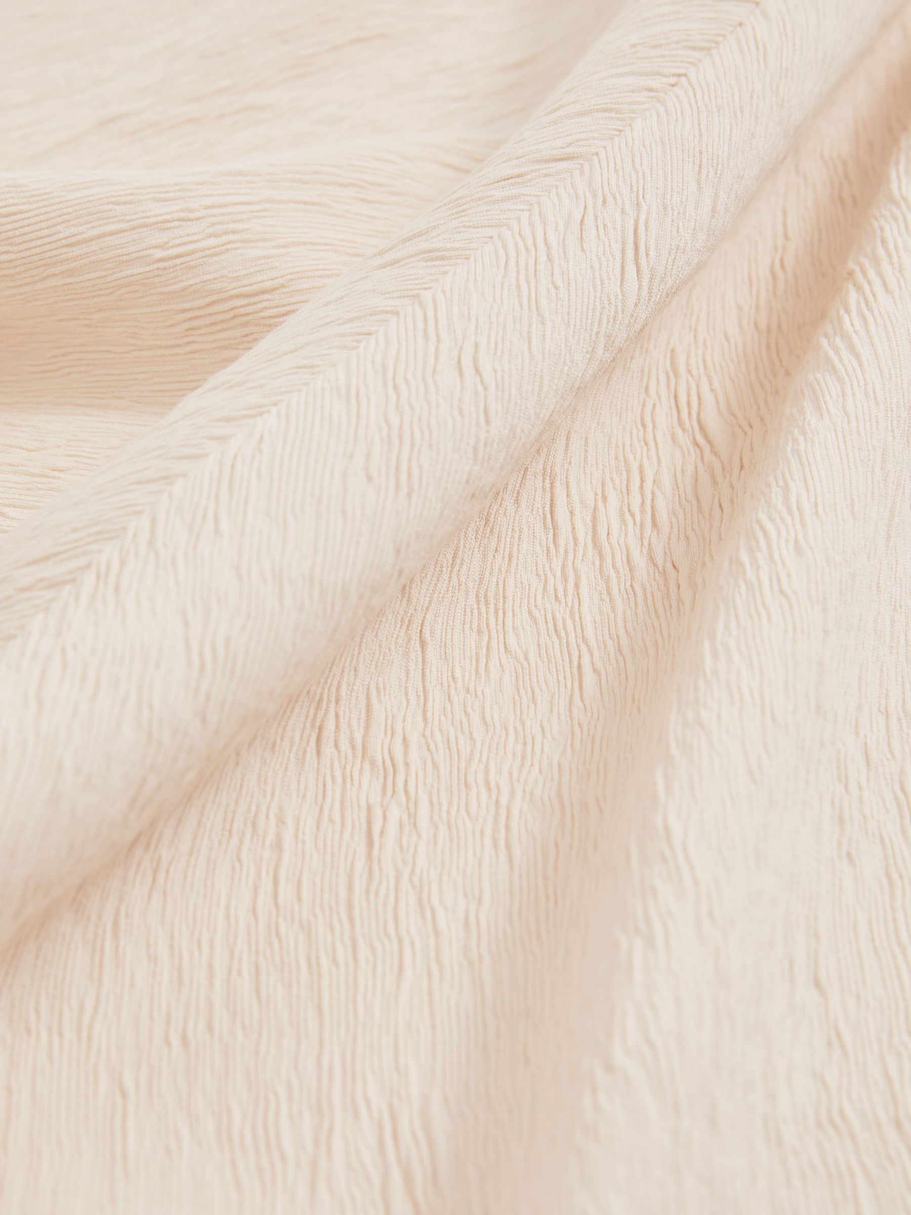 Textured Drape-Neck Midi Dress in Cream - Image 6 of 6