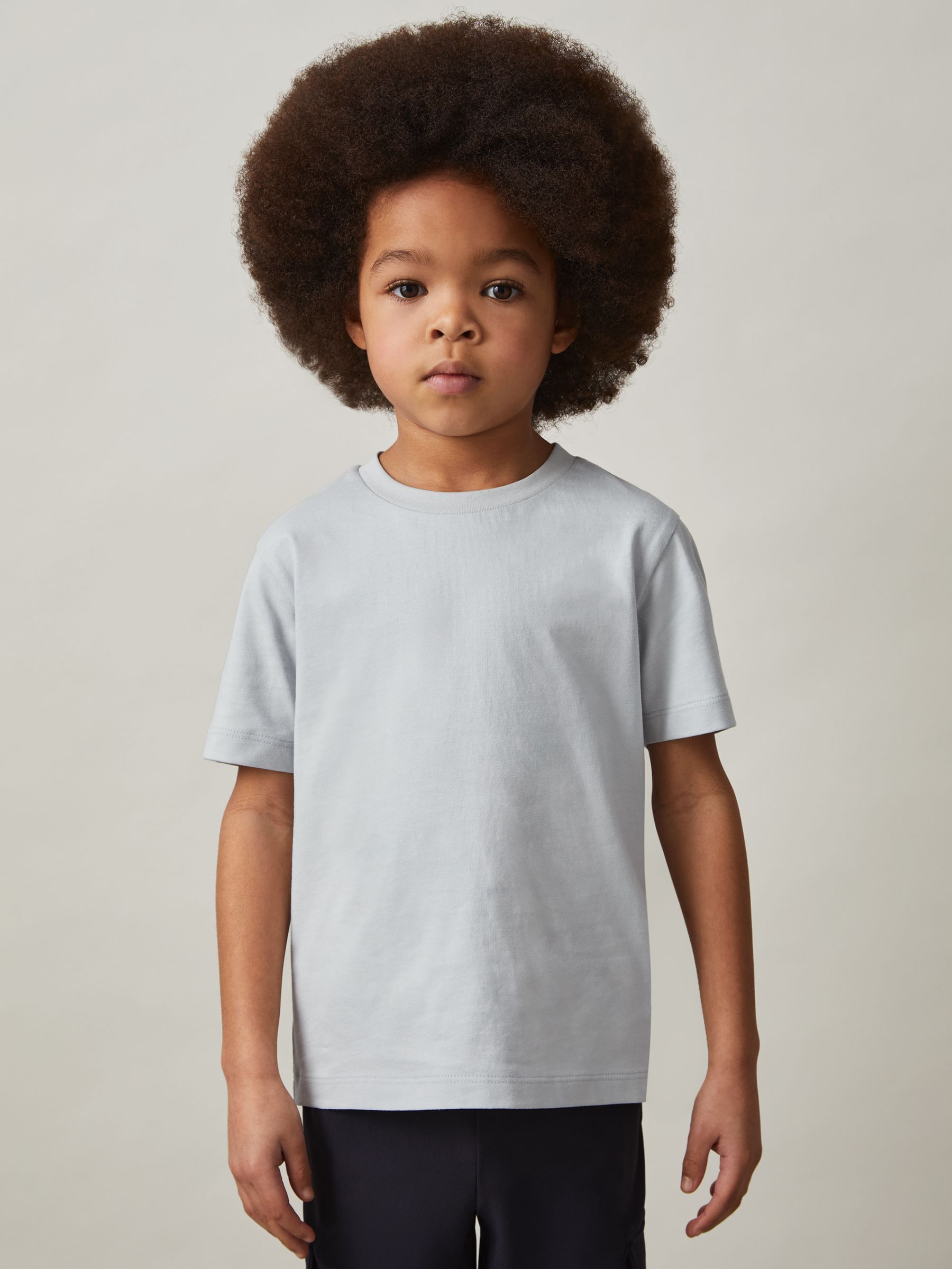 Crew Neck T-Shirt in Mint Blue - Image 3 of 4