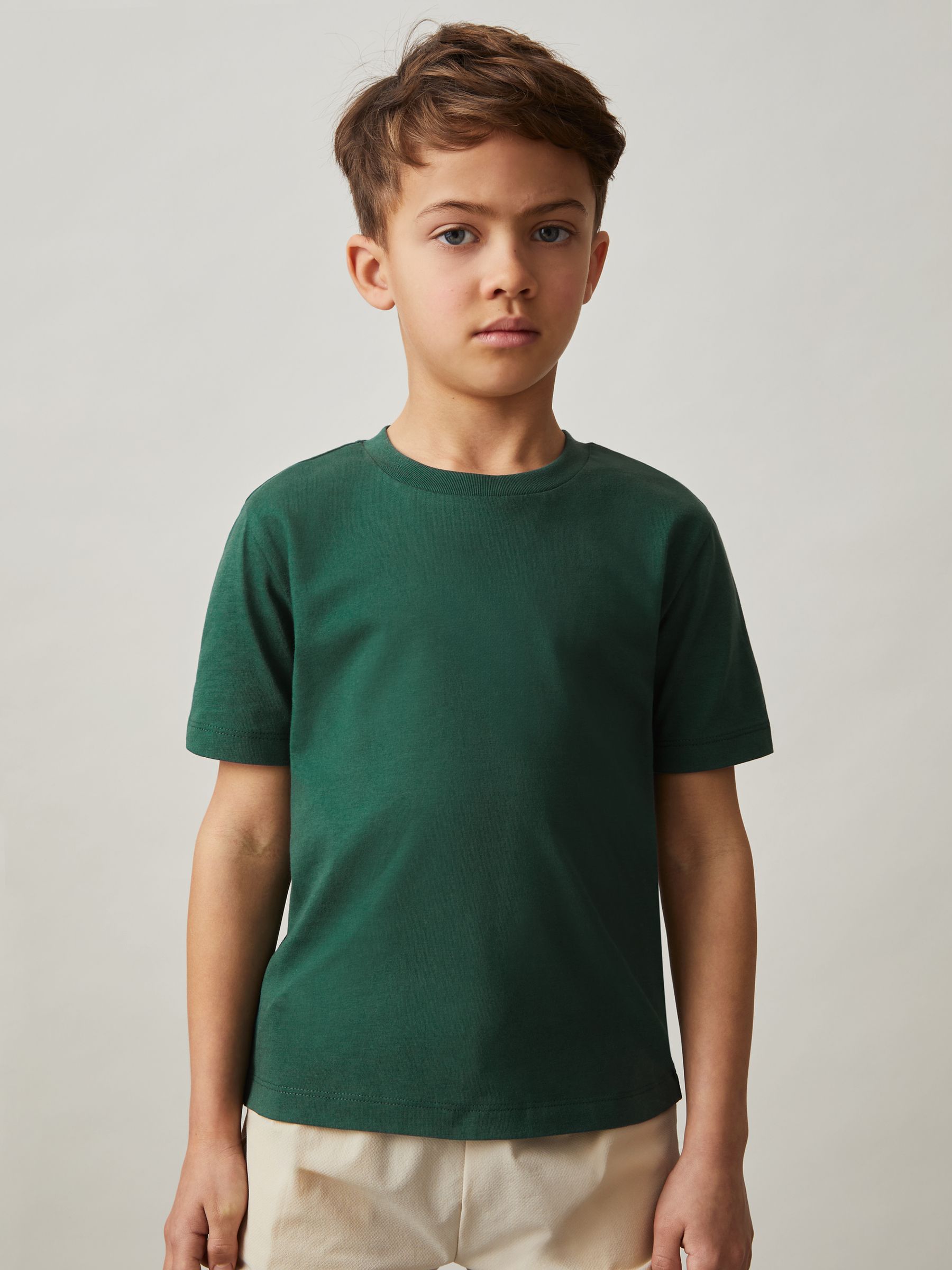 Crew Neck T-Shirt in Amiee Green - Image 3 of 4