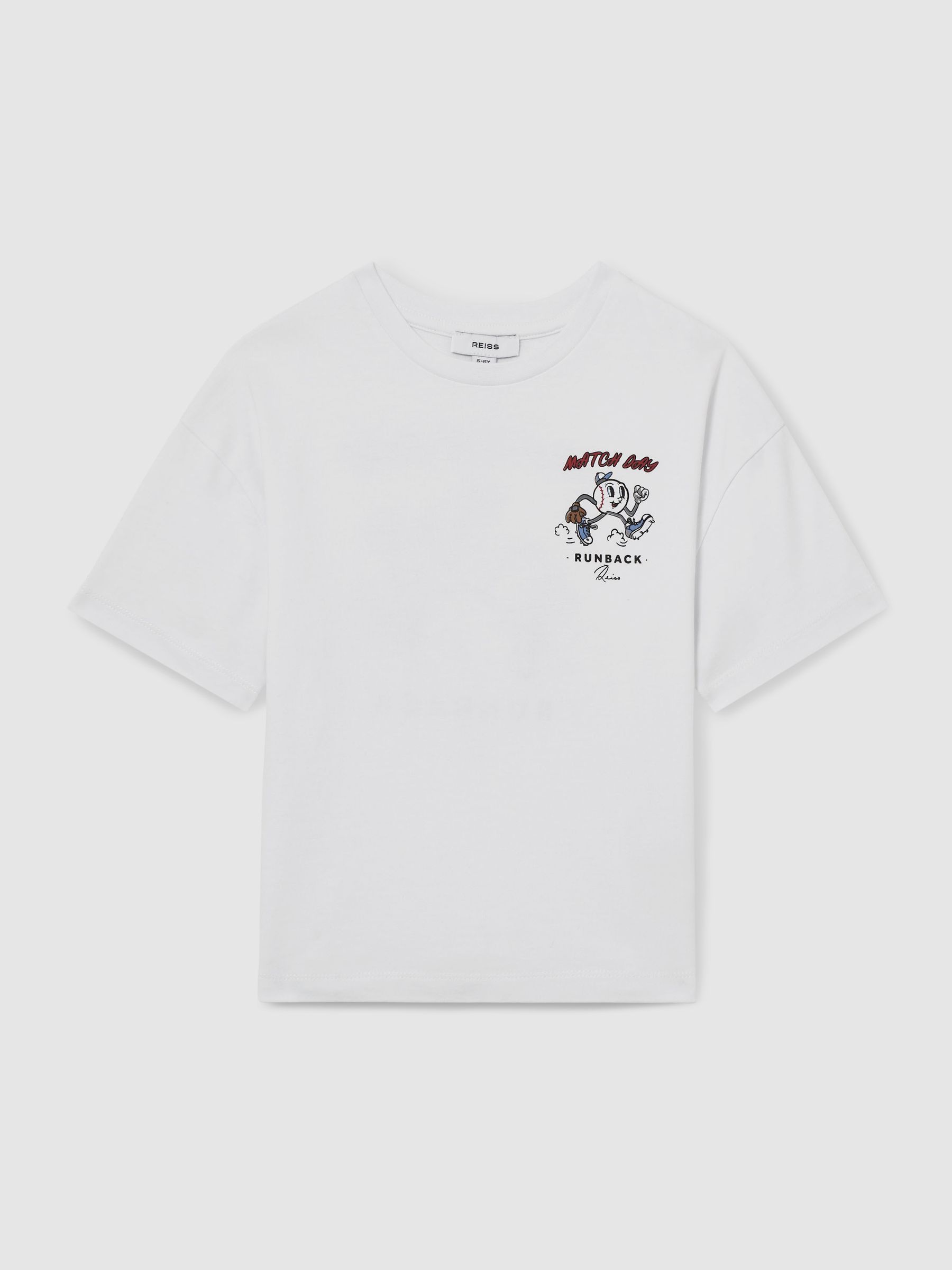 3-9 yrs Cotton Oversized Match Day T-Shirt in Off White - Image 2 of 5