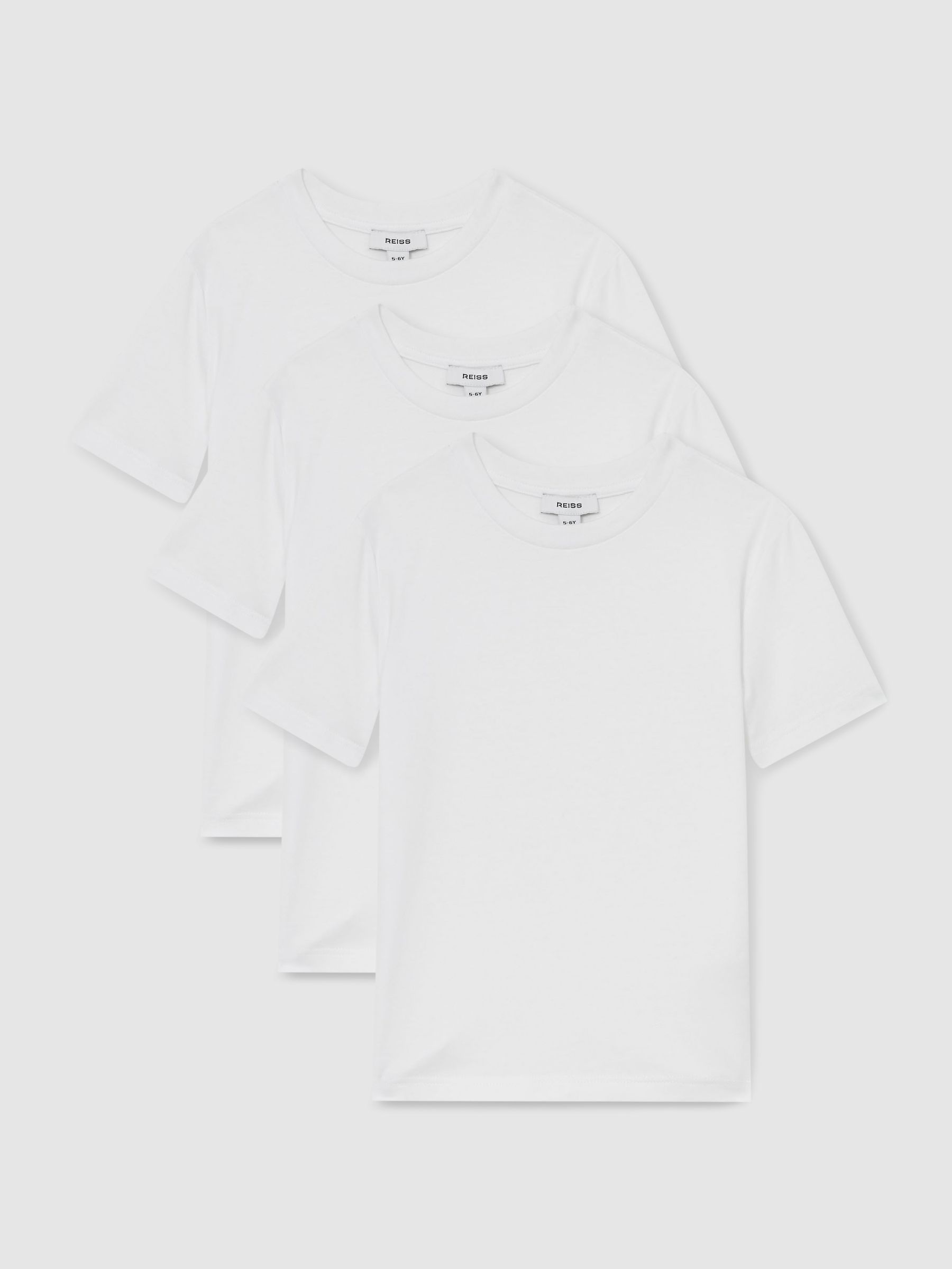 Cotton Crew-Neck T-Shirts 3 Pack in White - Image 1 of 4