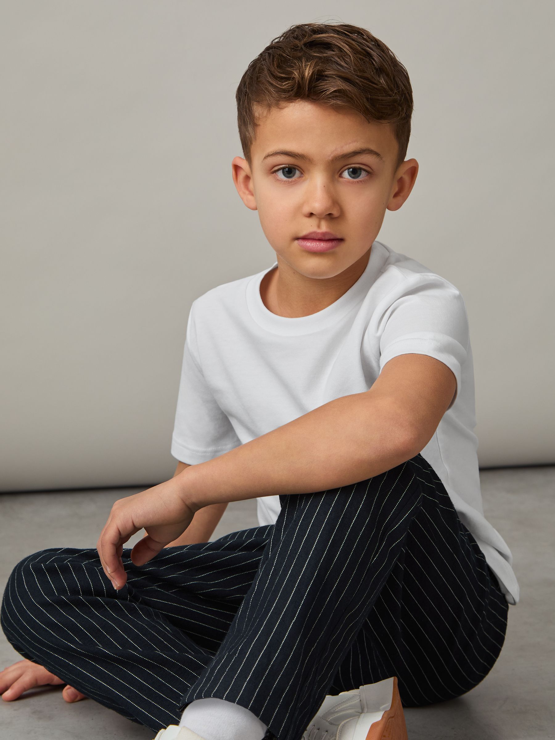 Cotton Crew-Neck T-Shirts 3 Pack in White - Image 3 of 4