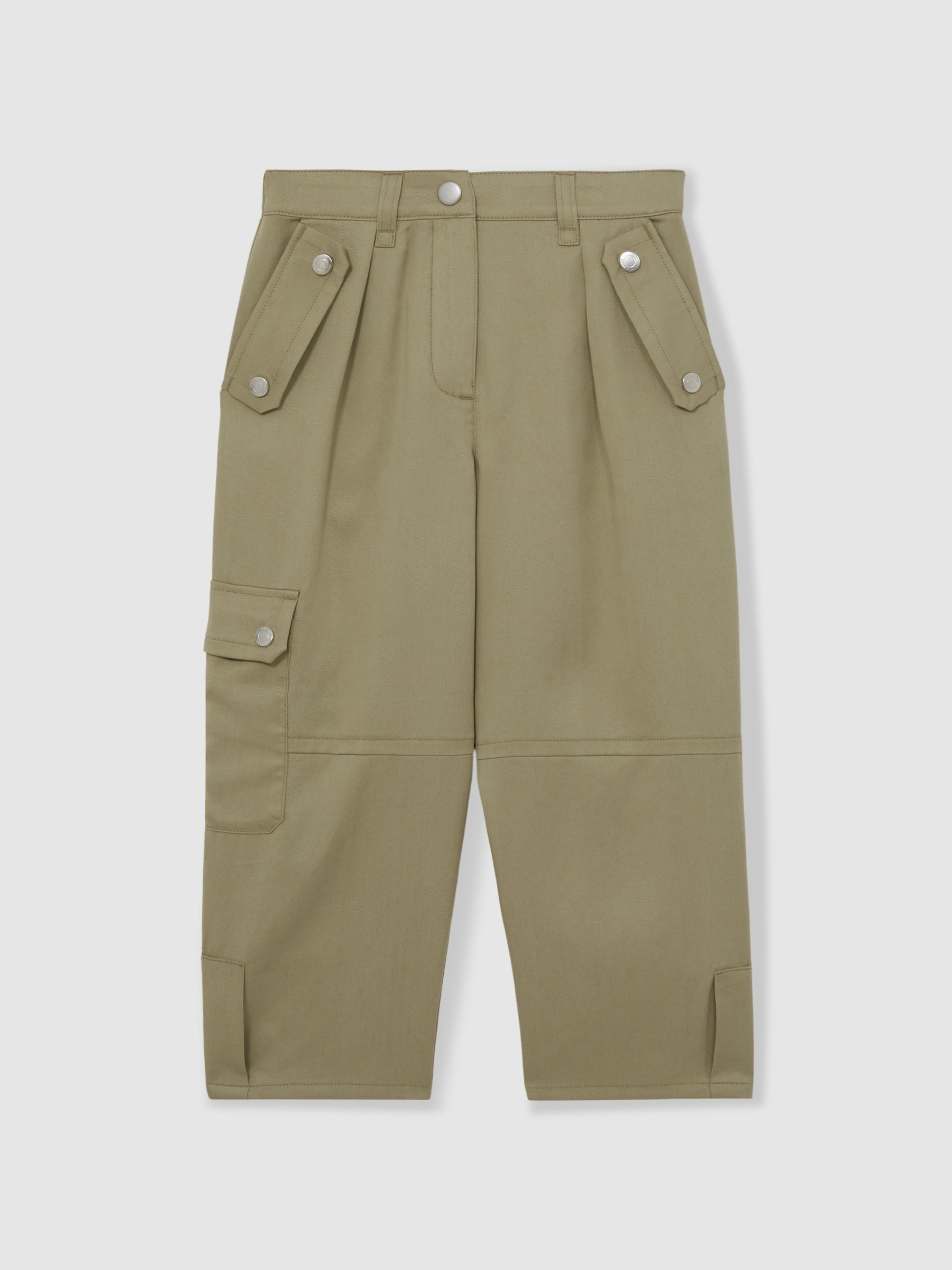 Lyocell-Linen Cargo Trousers in Khaki - Image 2 of 4