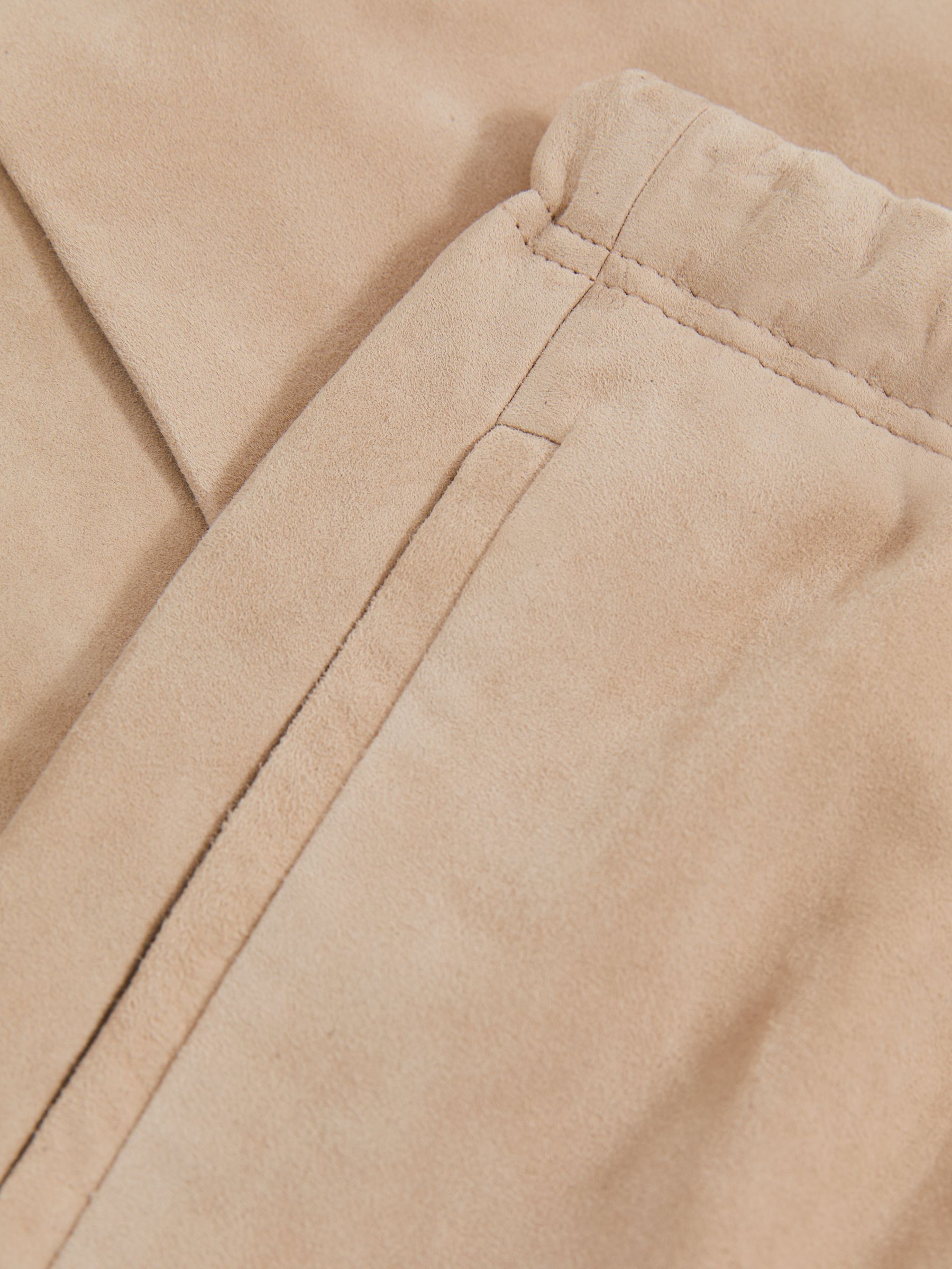 Suede Drawstring Midi Skirt in Neutral - Image 7 of 7