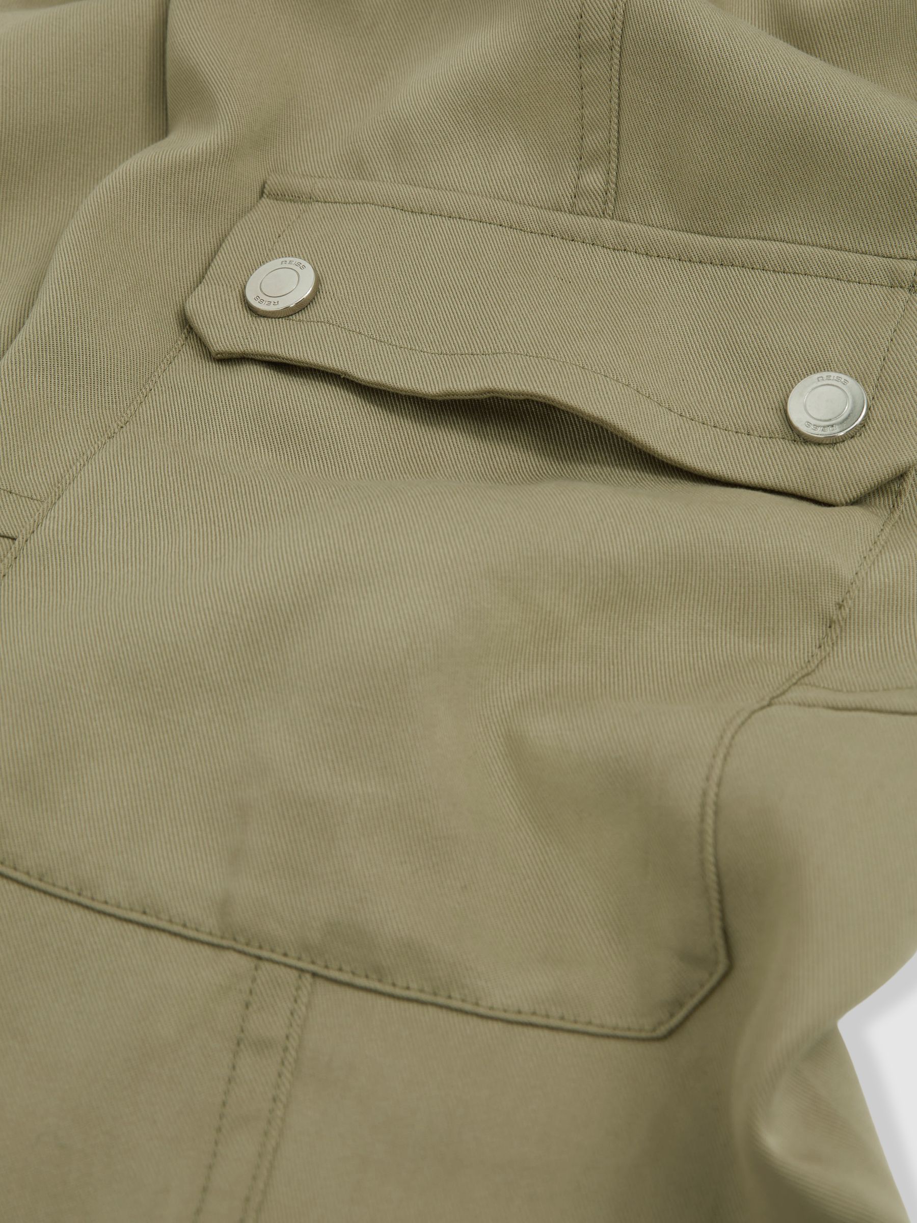Lyocell-Linen Cargo Trousers in Khaki - Image 4 of 4