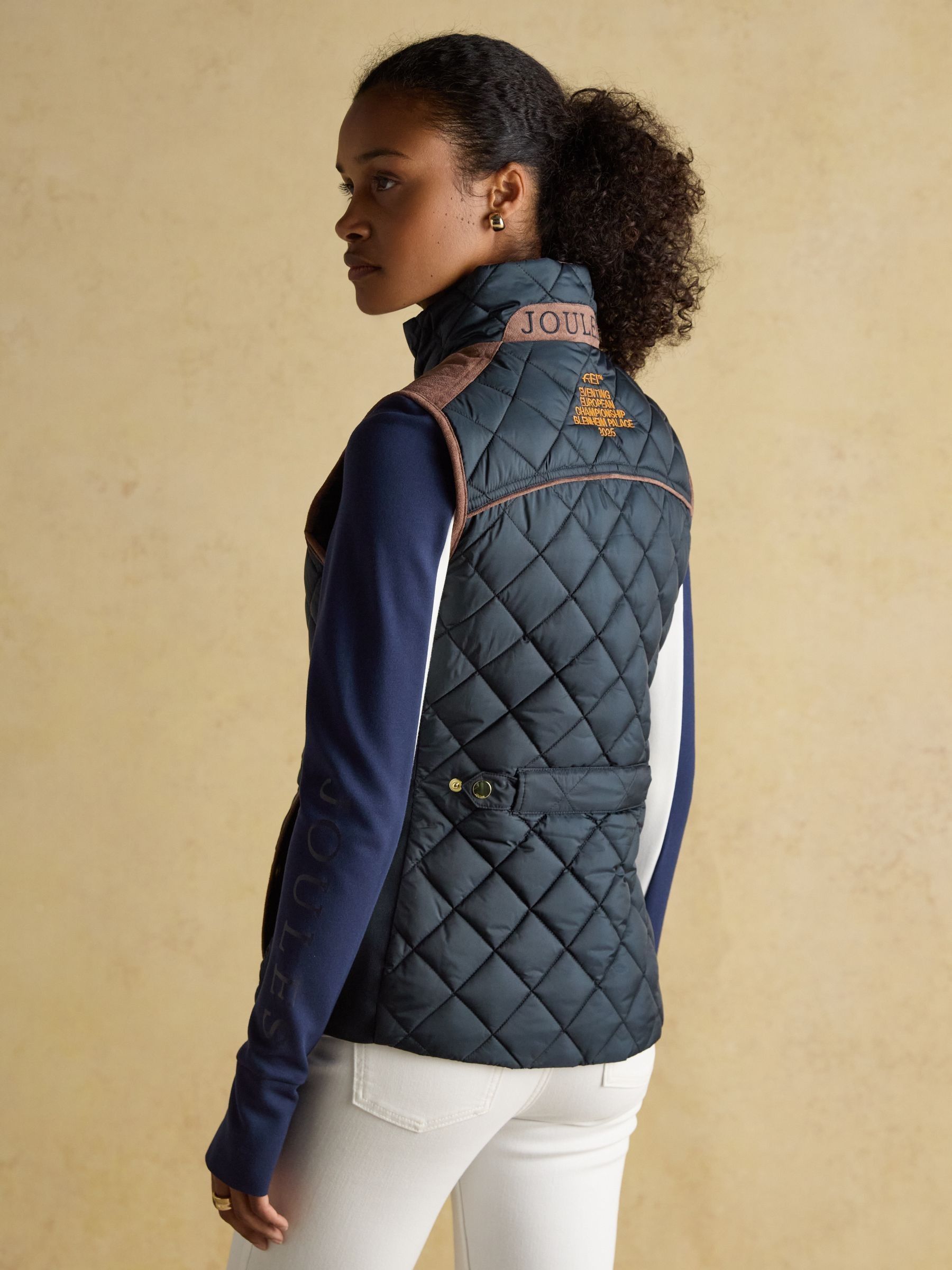 Official Blenheim Navy European Championship Showerproof Diamond Quilted Gilet - Image 2 of 12