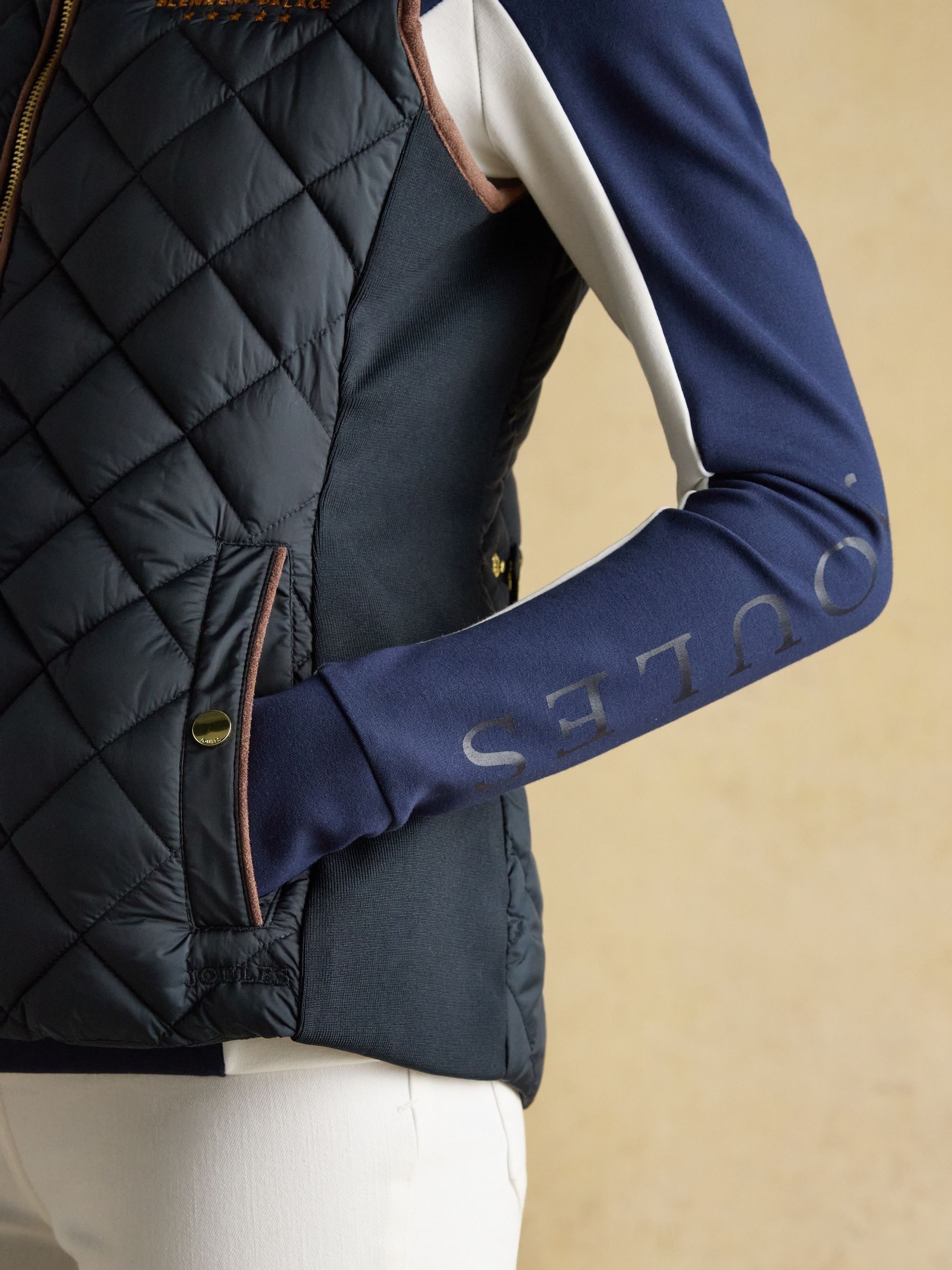 Official Blenheim Navy European Championship Showerproof Diamond Quilted Gilet - Image 9 of 12