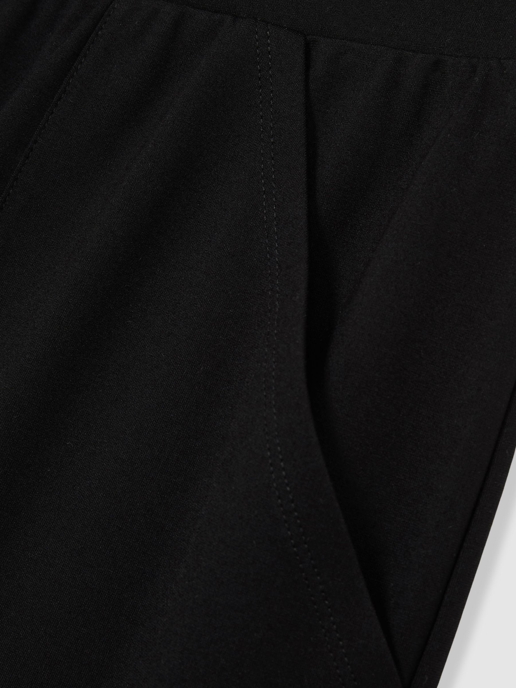 Drawstring Tapered Jersey Joggers in Black/Charcoal - image 5