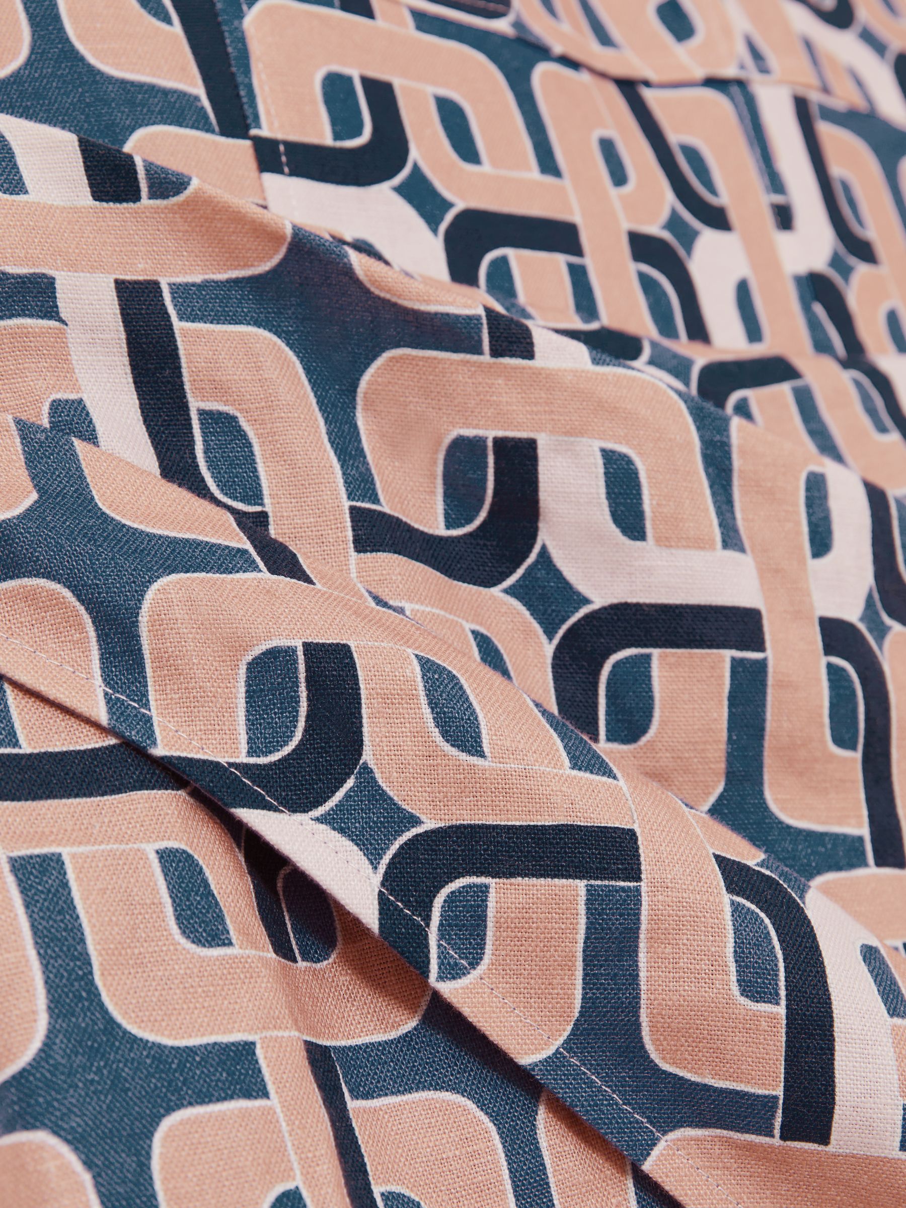 ★REISS Simone チェーンプリントミニAライン 上質ワンピ★ Reiss Chain Print Mini Dress in Blue - REISS