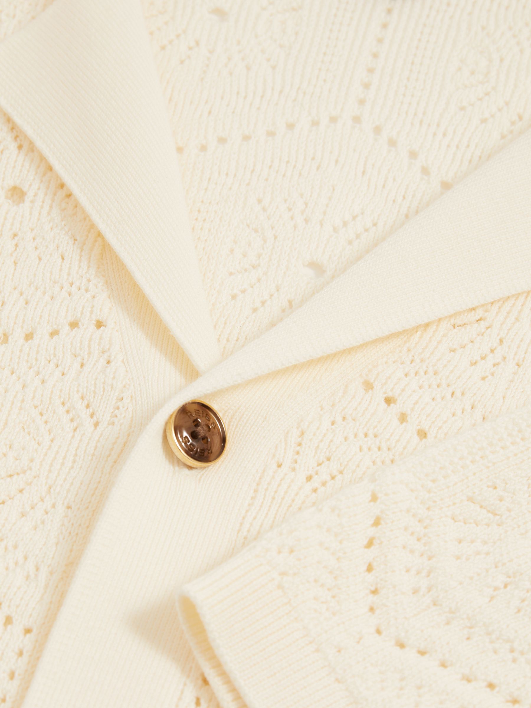 Pointelle Button-Through Shirt in Off White - Image 6 of 6