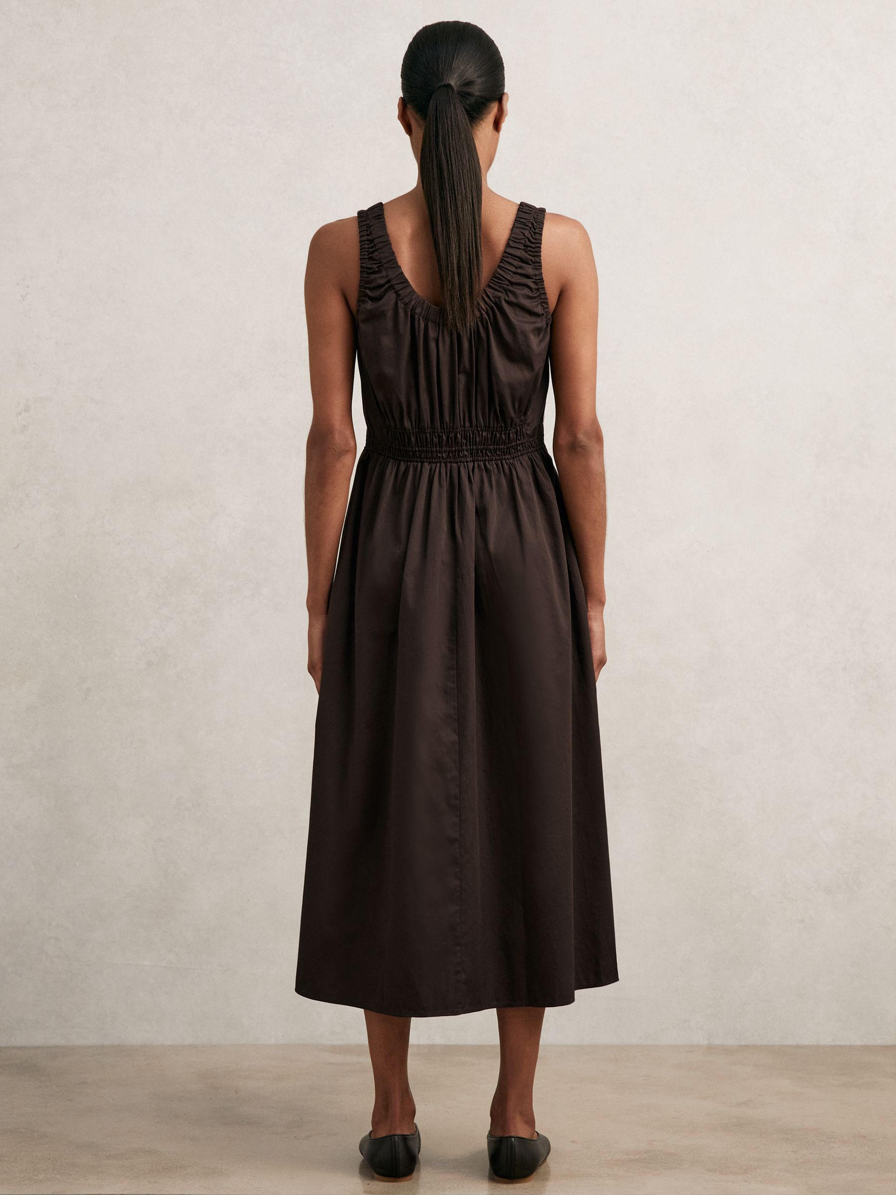 【海外限定】REISSドレス☆Abi Cotton Craft-Stitch Shirred Min Reiss Abi - Black Cotton Craft-stitch Shirred Mini Dress, Us