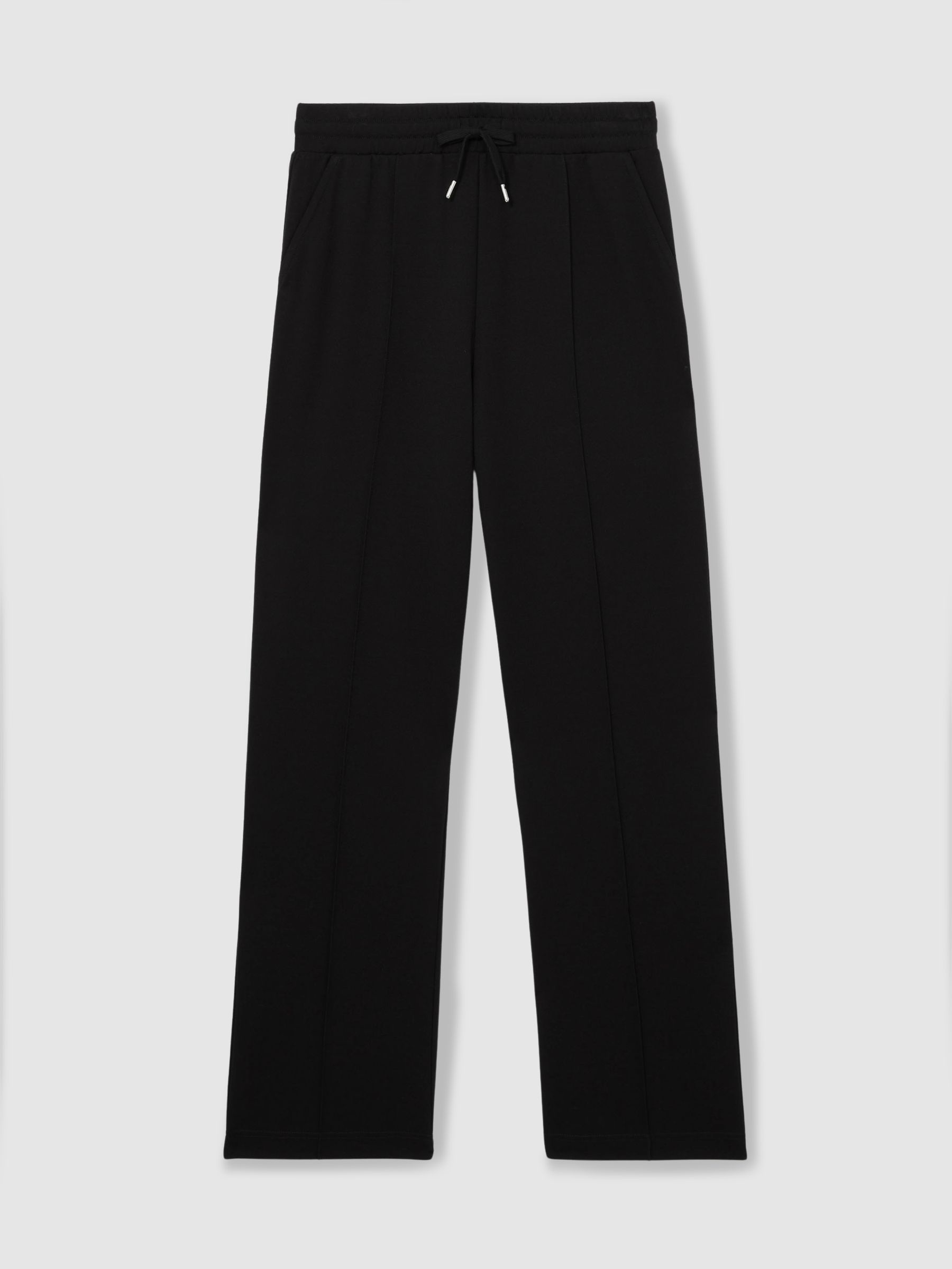 Drawstring Straight Leg Jersey Joggers in Black/Charcoal - Image 2 of 6