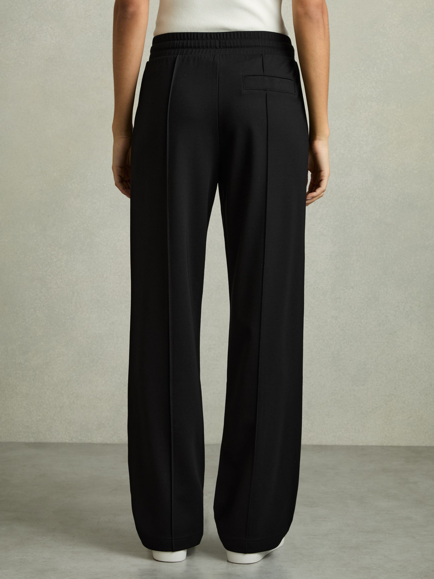 Drawstring Straight Leg Jersey Joggers in Black/Charcoal - Image 5 of 6