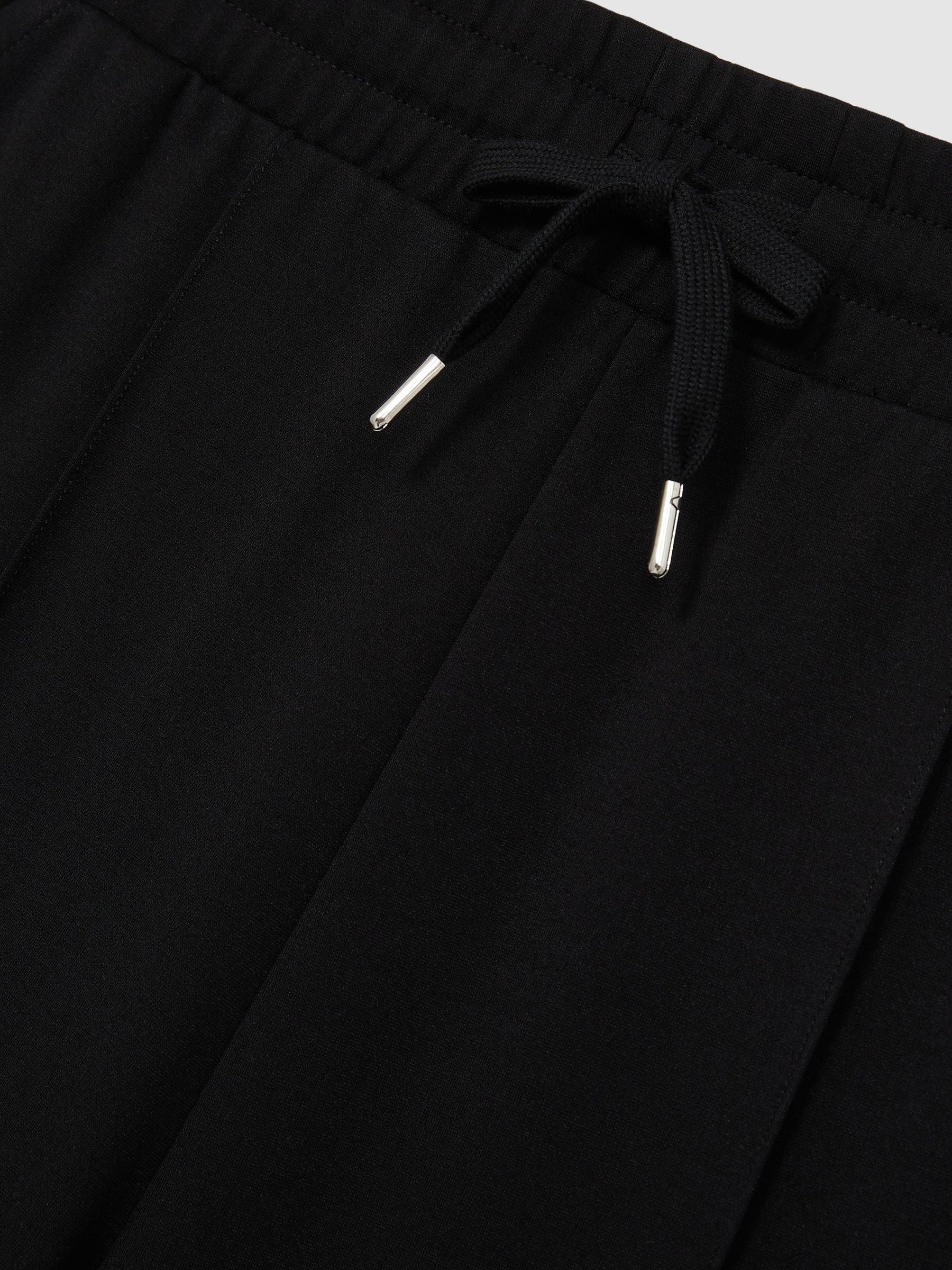 Drawstring Straight Leg Jersey Joggers in Black/Charcoal - Image 6 of 6