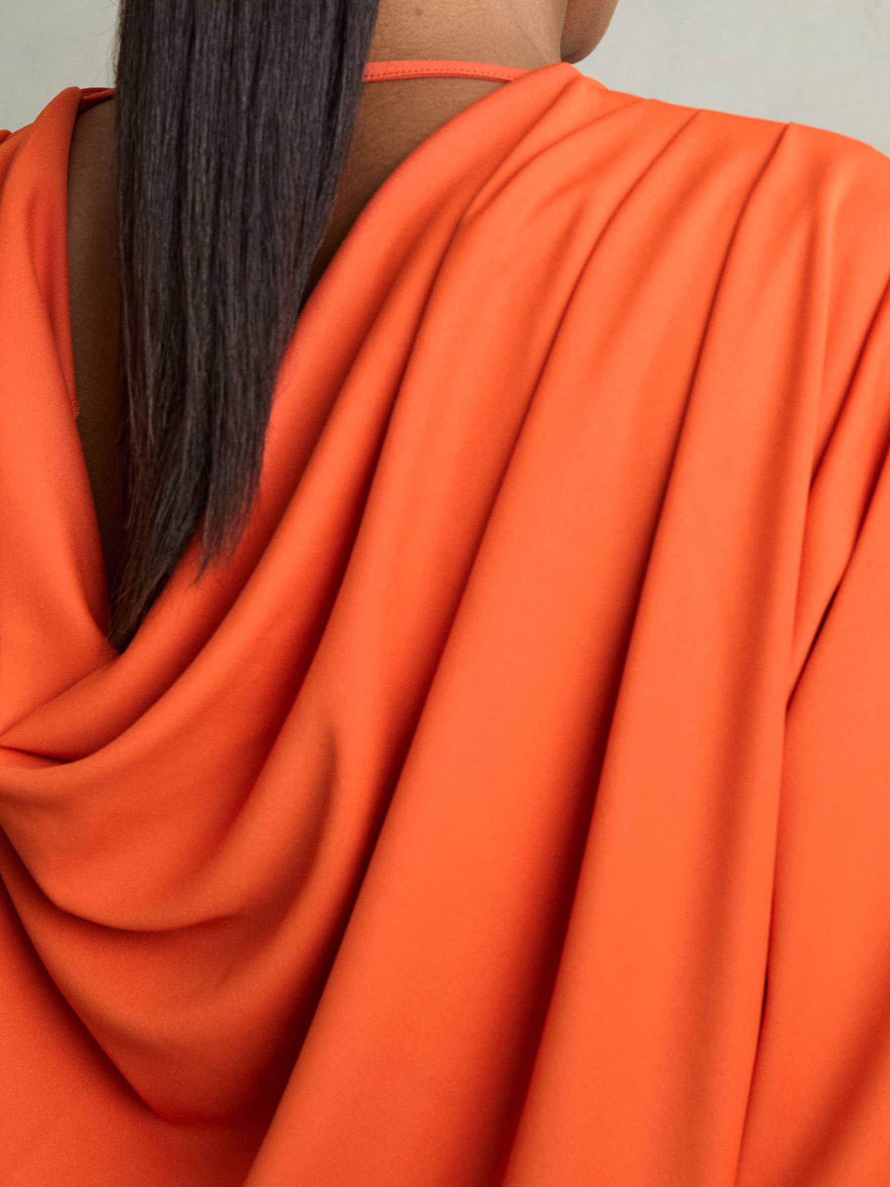 Cowl Back Mini Dress in Orange - Image 4 of 6