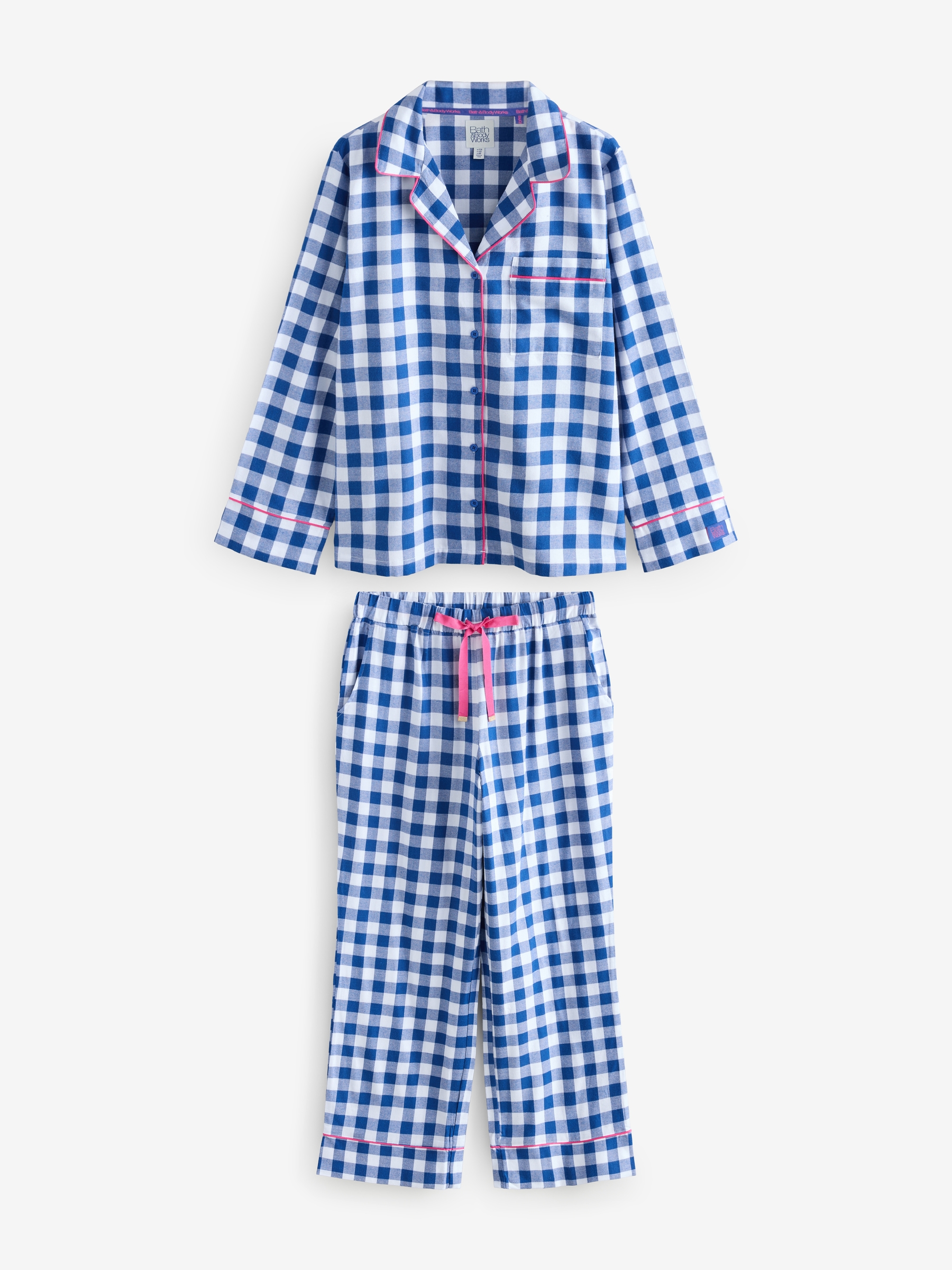 Blue Check Button Through Pyjama Set - Image 6 of 11