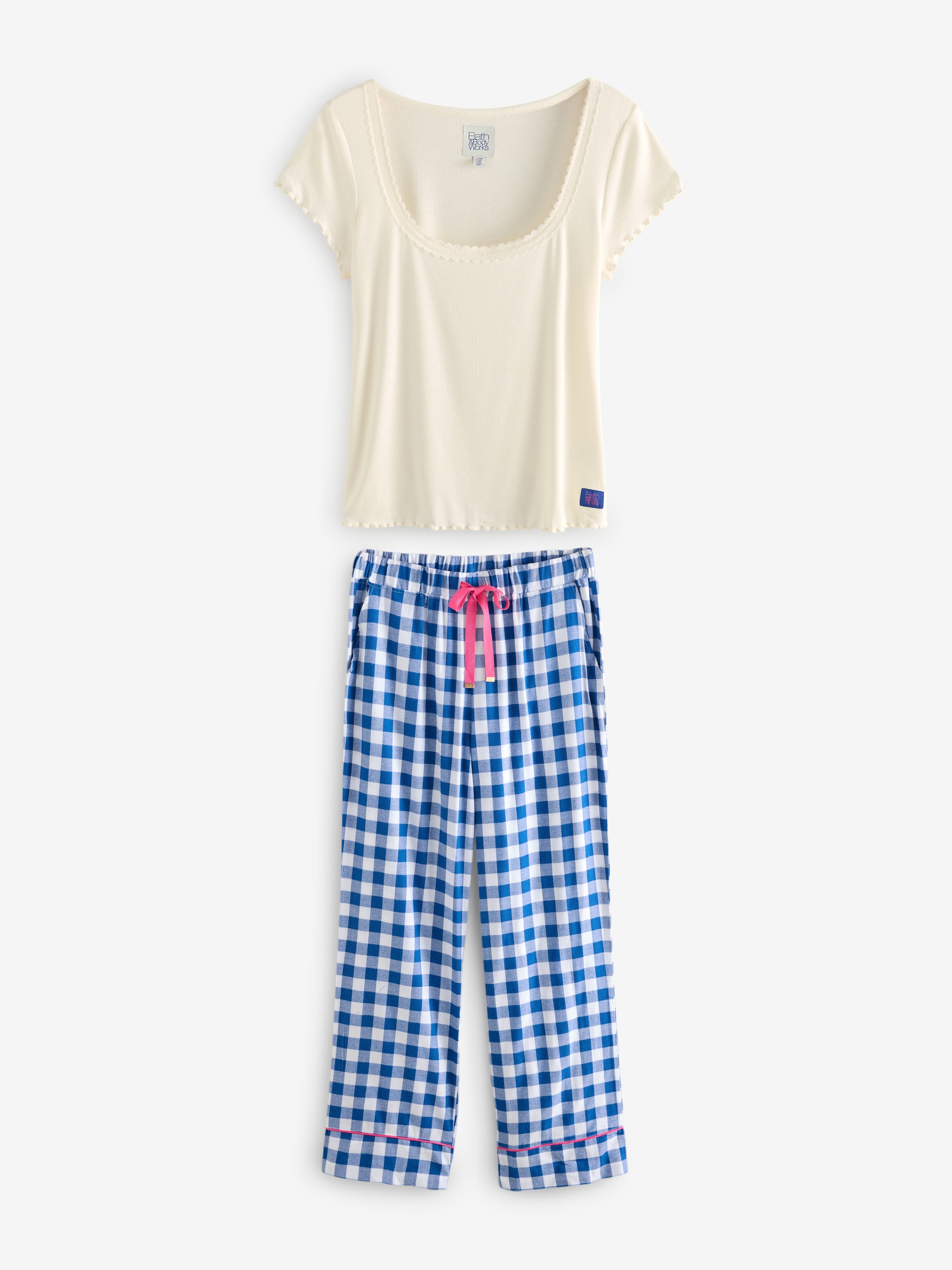 Blue Check Jersey Pyjamas - Image 7 of 12