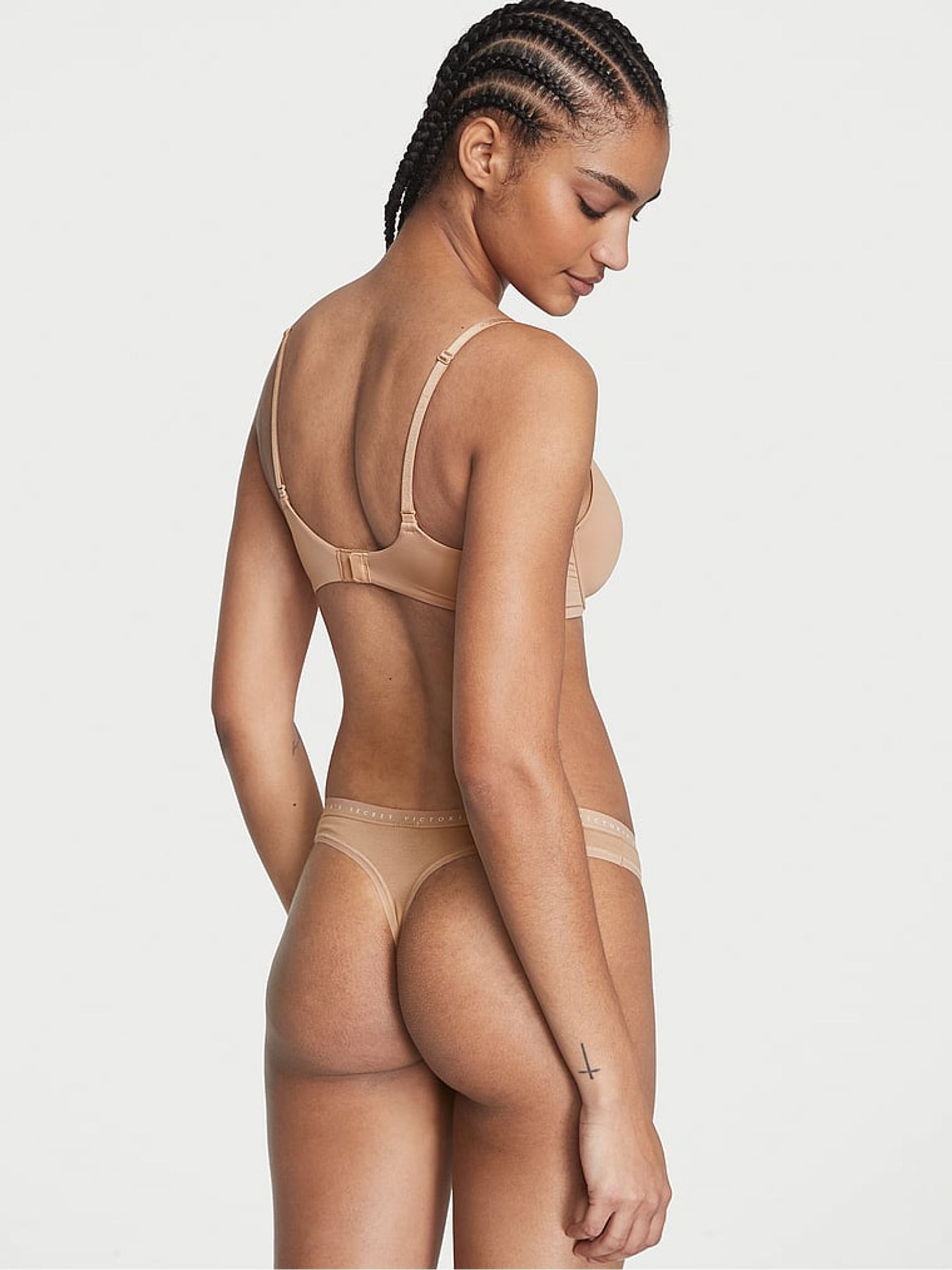 Praline Nude Logo Thong Knickers - Image 2 of 3