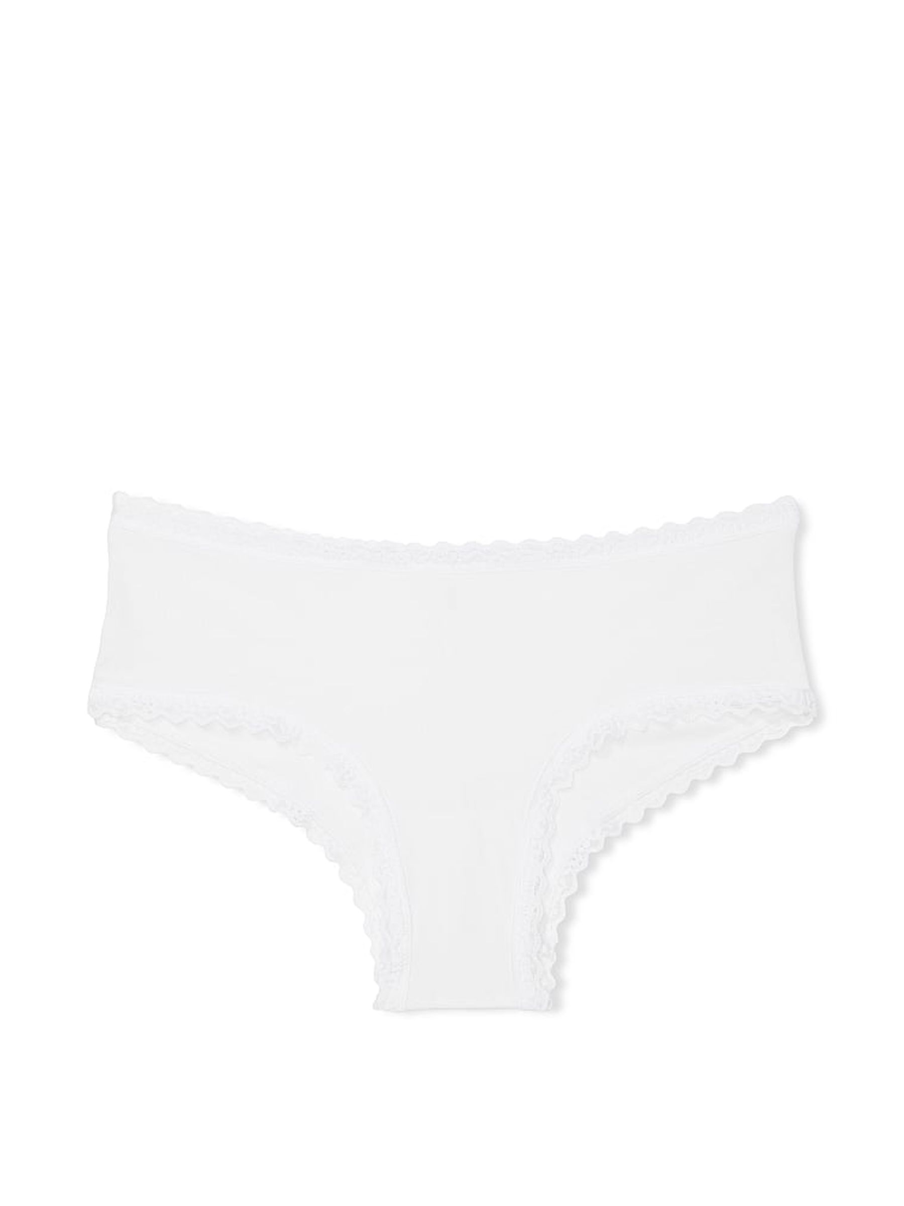 White Cheeky Cotton Lace Waist Knickers - Image 3 of 3