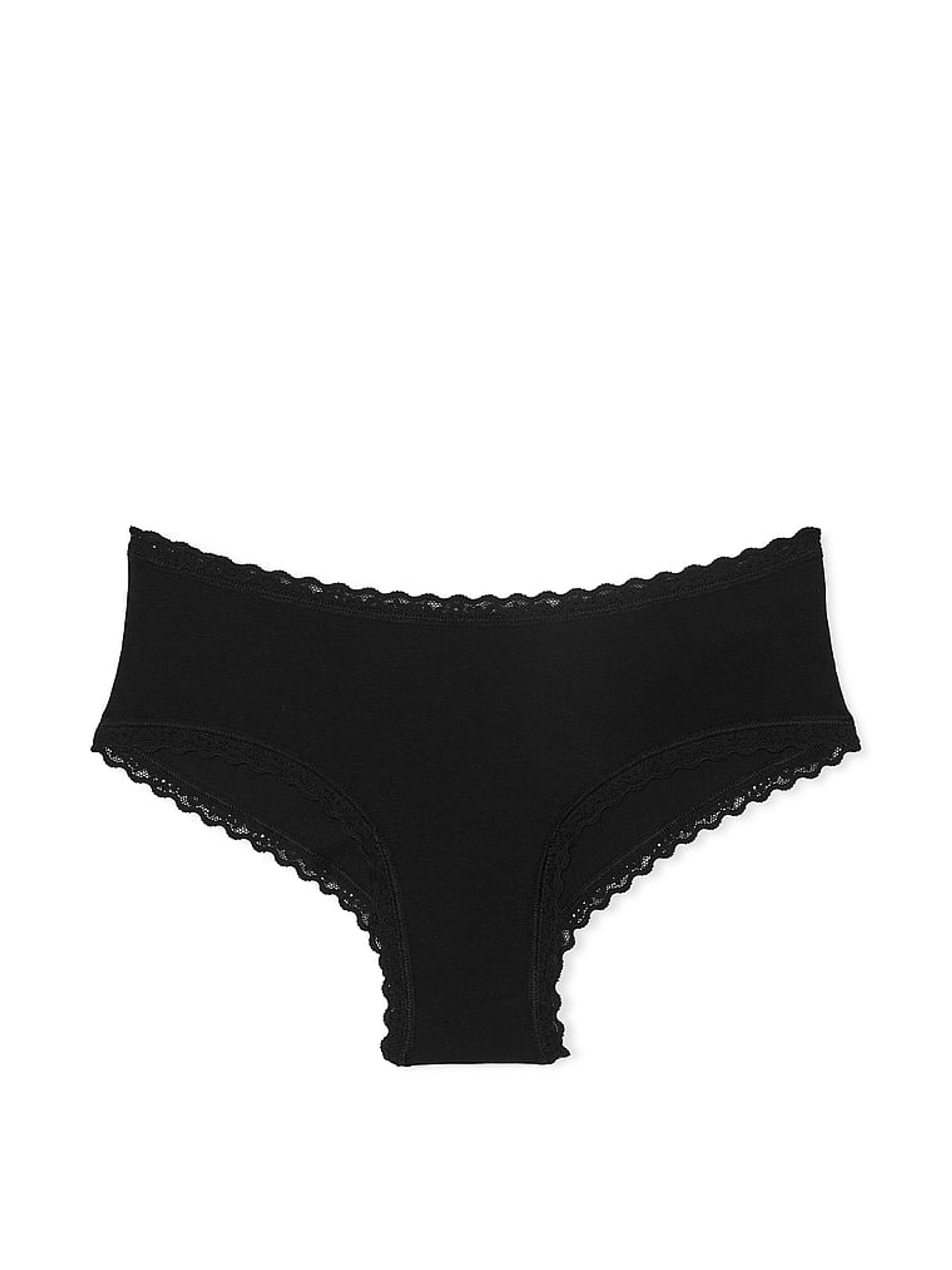 Black Cheeky Cotton Lace Waist Knickers - Image 3 of 3