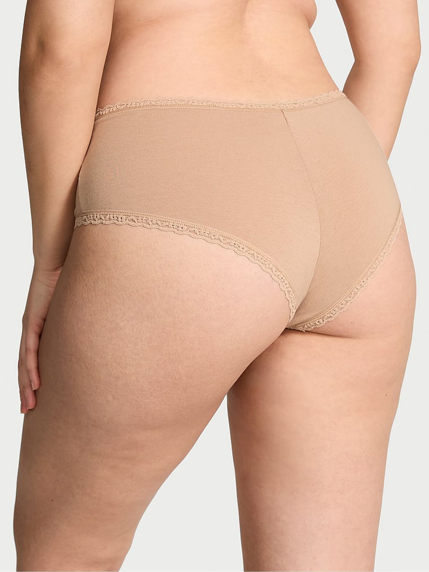 Praline Nude Cheeky Cotton Lace Waist Knickers - Image 2 of 2