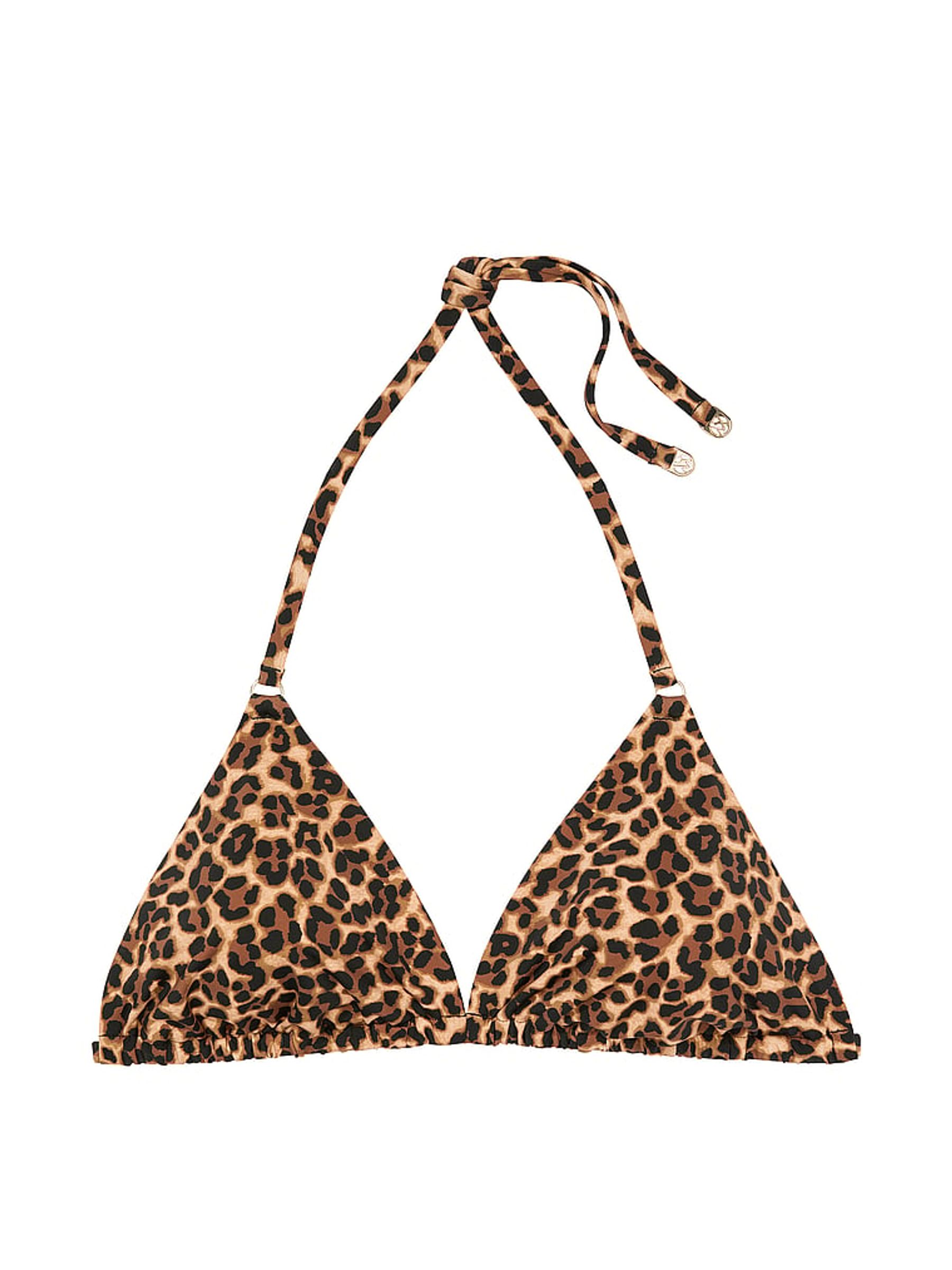 Leopard Brown Triangle Bikini Top - Image 4 of 4