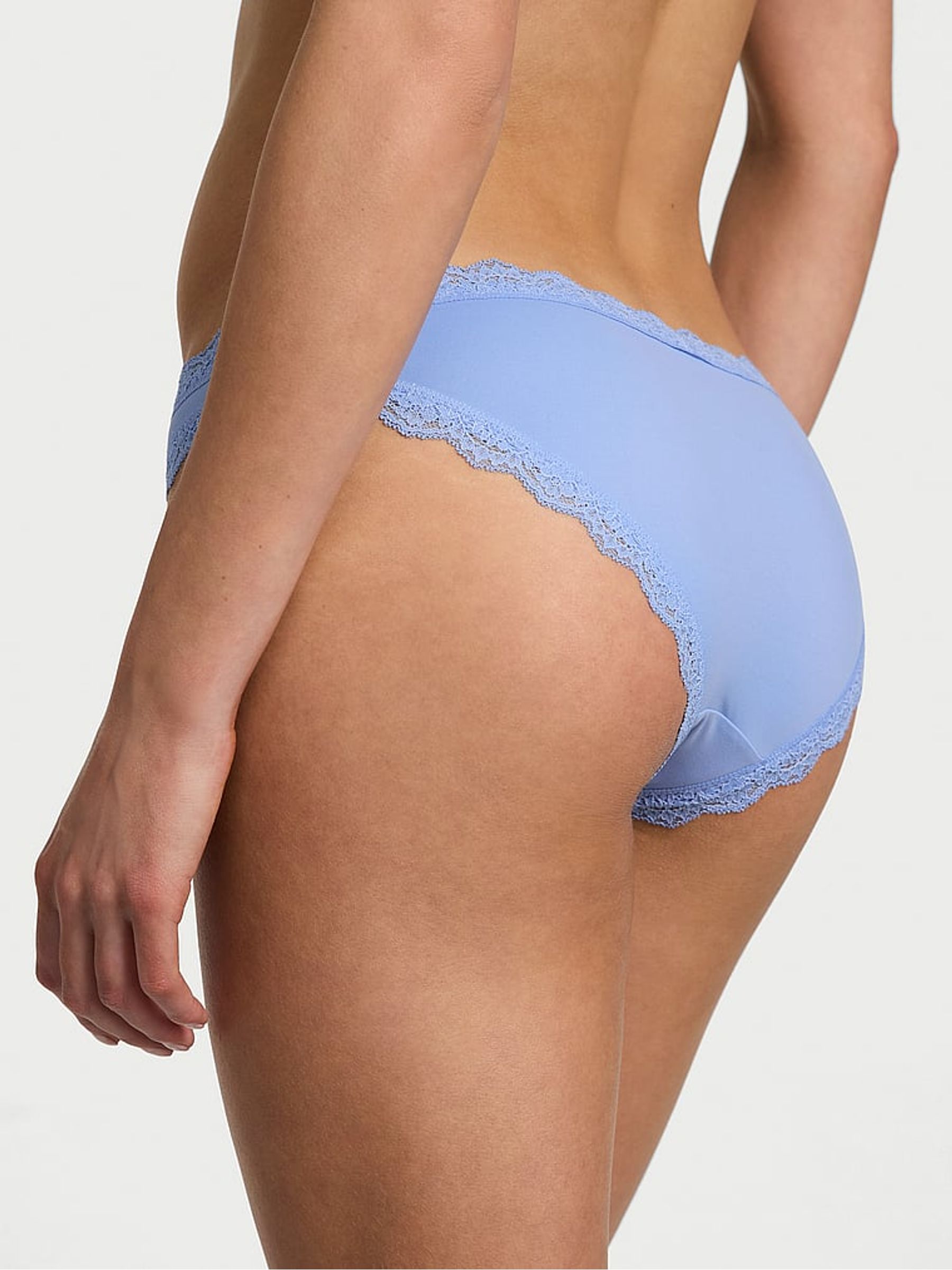 Cameo Blue Lace Trim Bikini Knickers - Image 2 of 3
