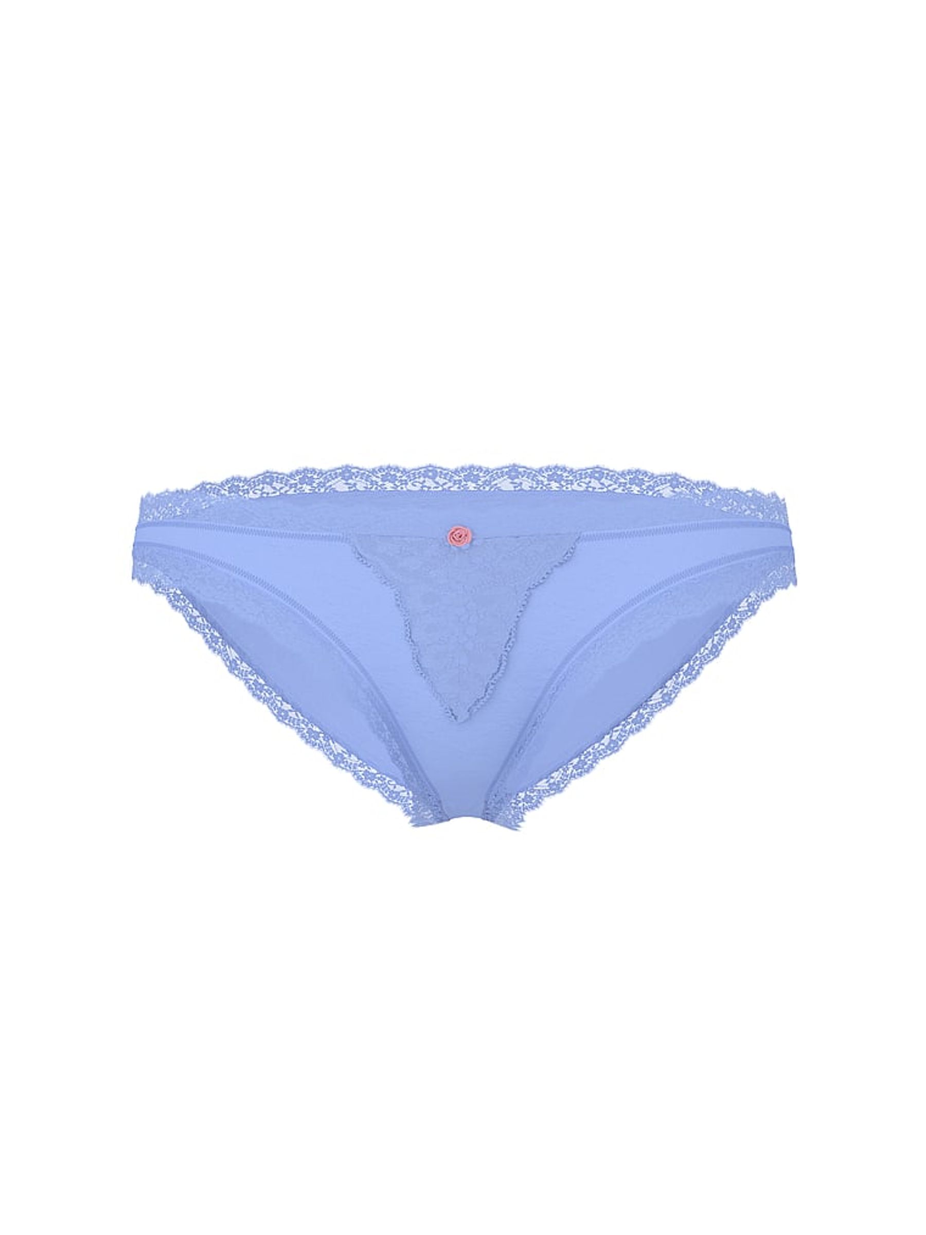 Cameo Blue Lace Trim Bikini Knickers - Image 3 of 3