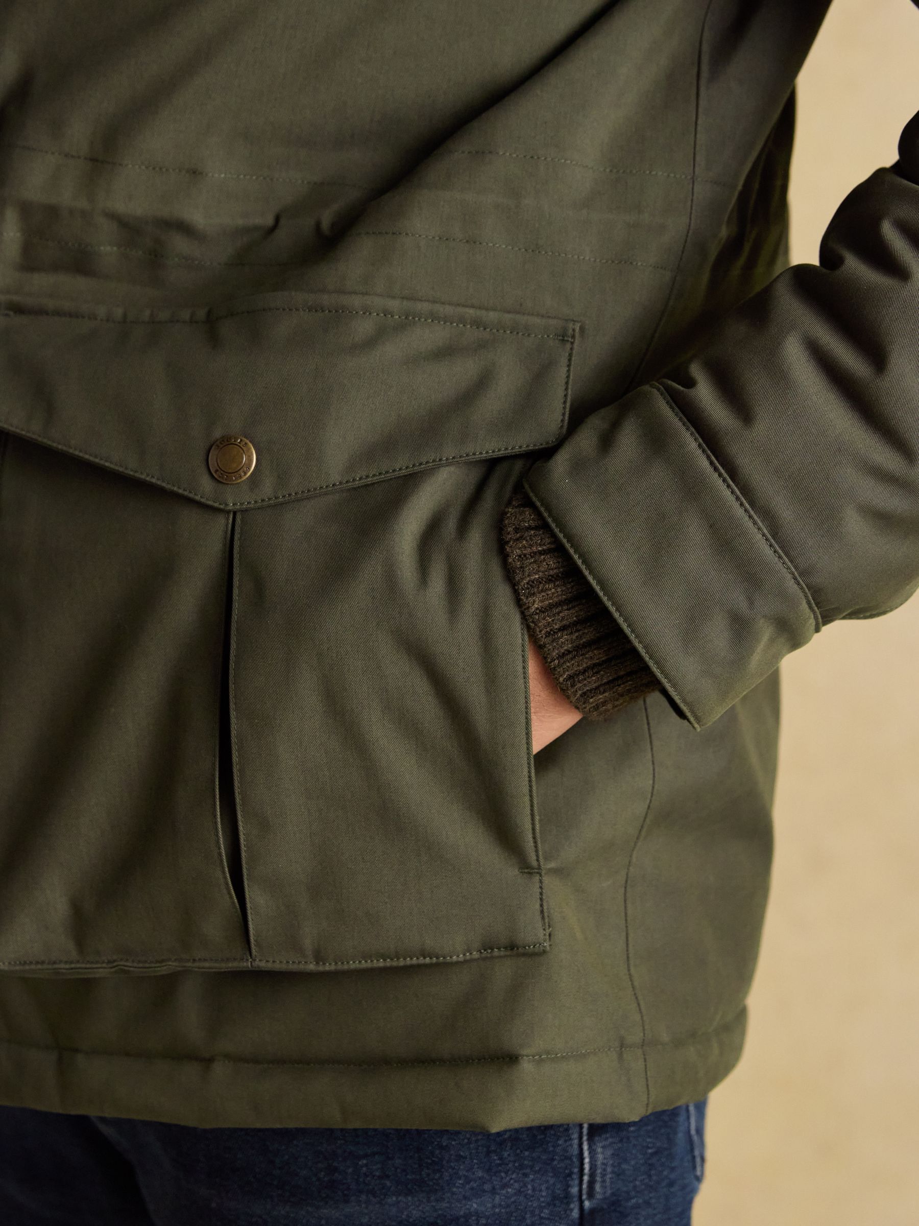 Beckett Green Waterproof Field Coat With Packable Hood - Image 7 of 14