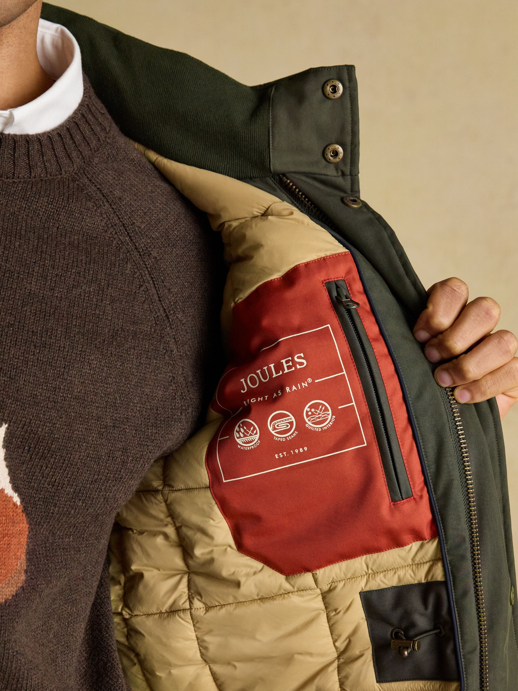 Beckett Green Waterproof Field Coat With Packable Hood - Image 9 of 14