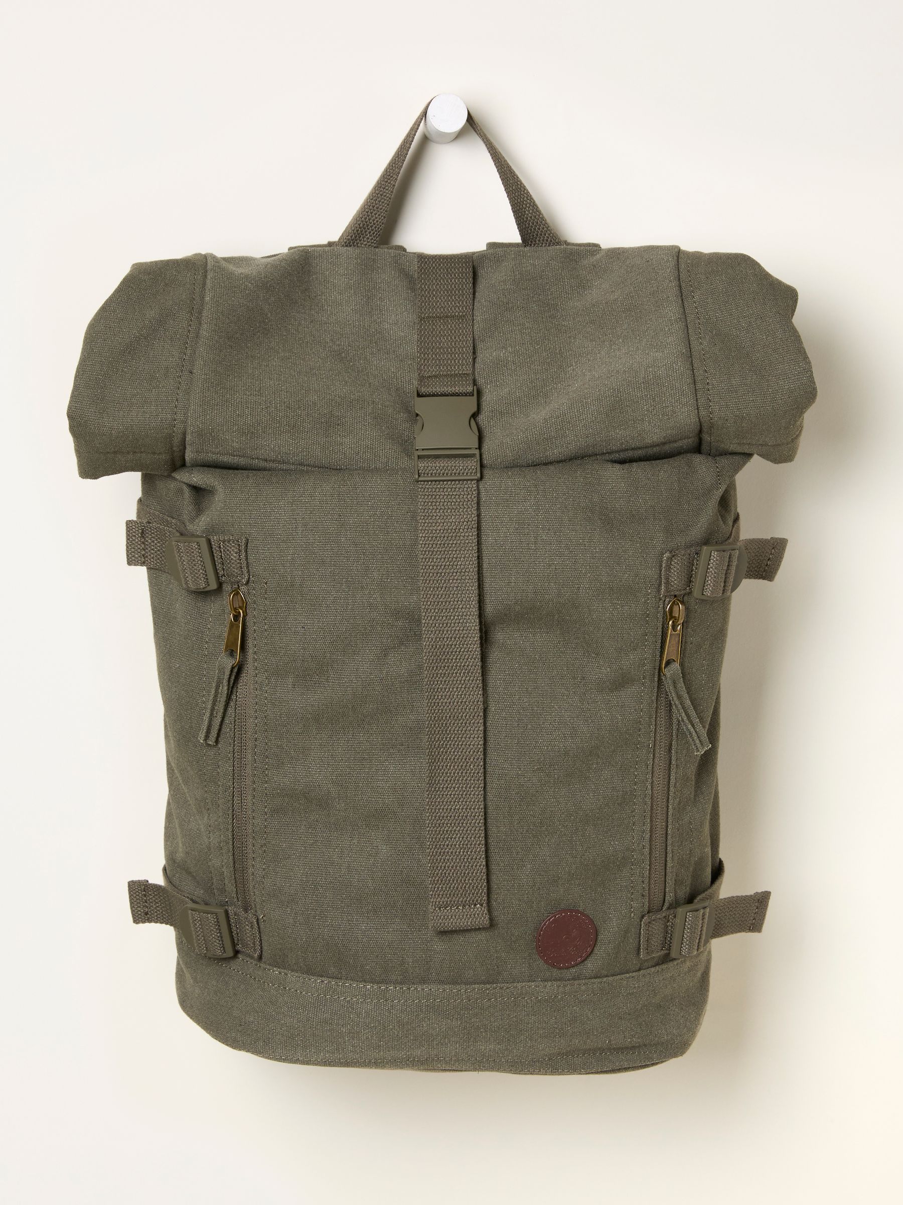 Khaki Green Roll Top Backpack - Image 1 of 3