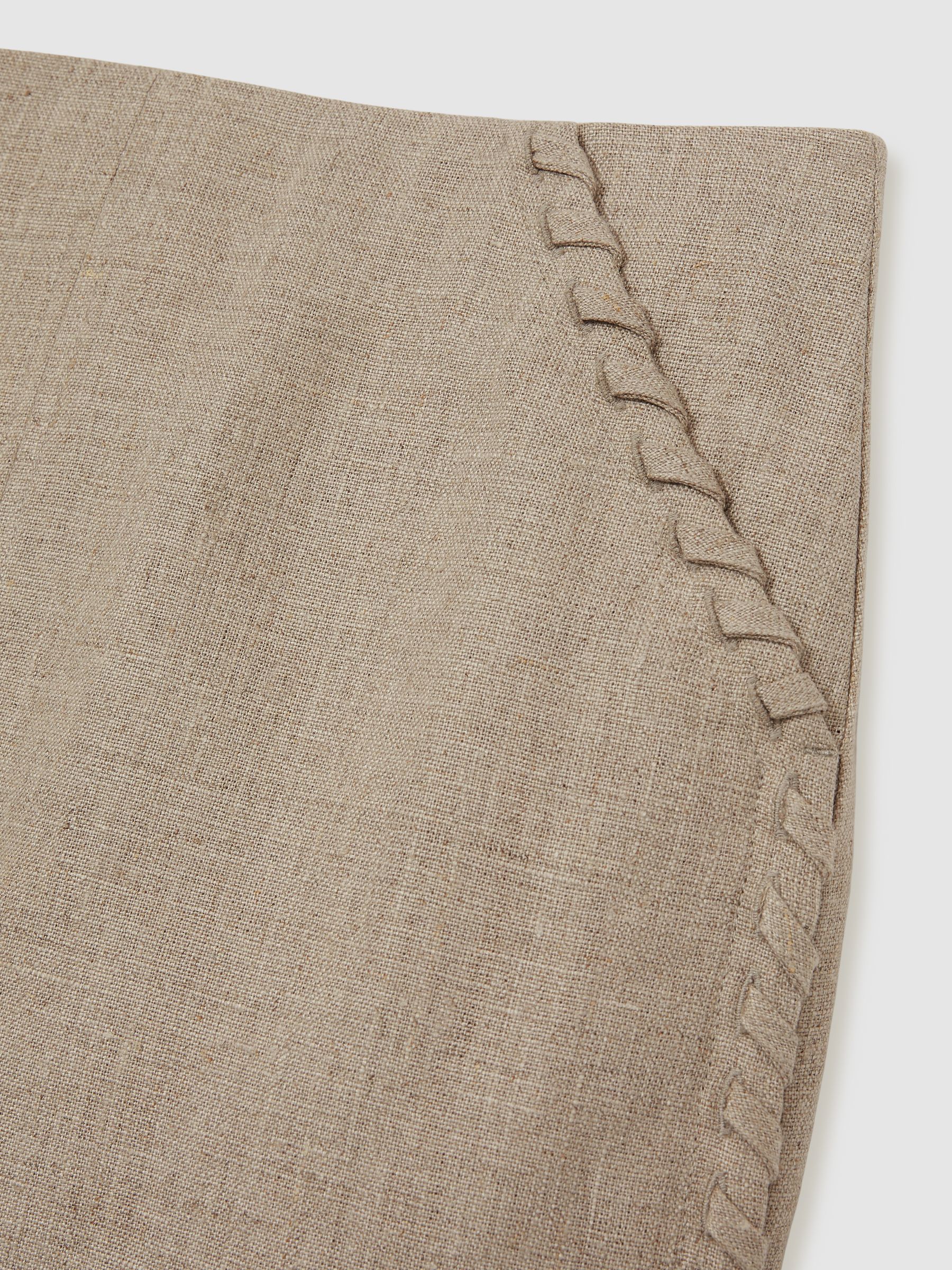 Linen Whipstitch Mini Skirt in Neutral - Image 6 of 6