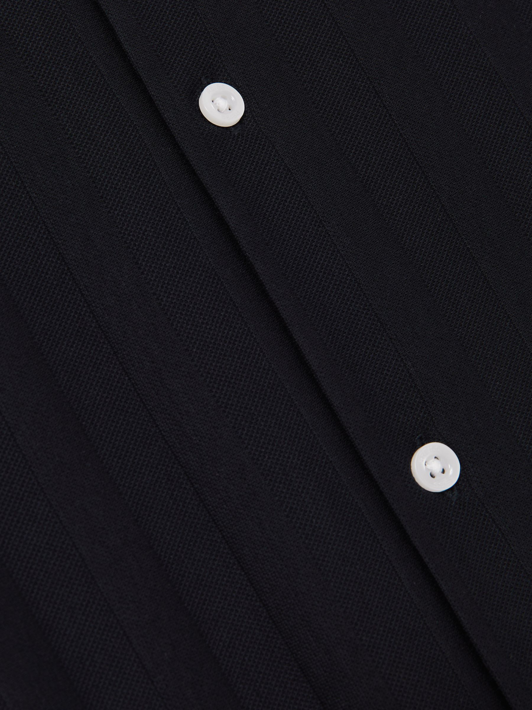 Cotton Textured Cuban-Collar Shirt in Navy - Image 6 of 6