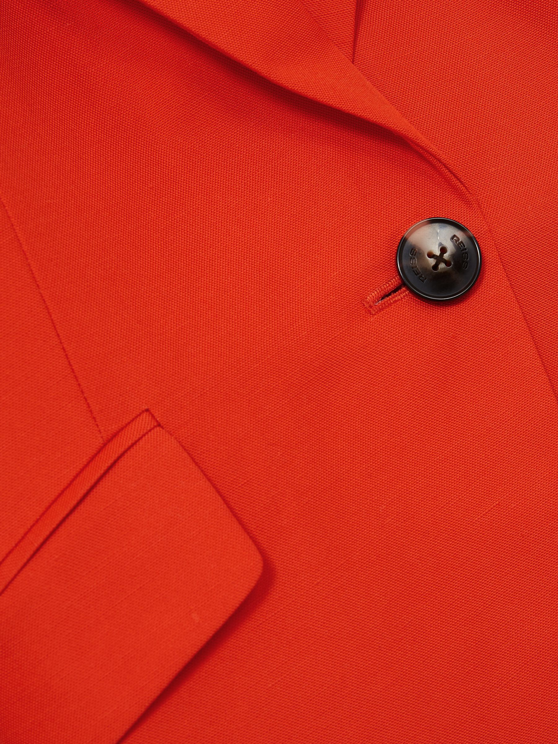 Single Breasted Suit Jacket With Linen in Orange - Image 7 of 7