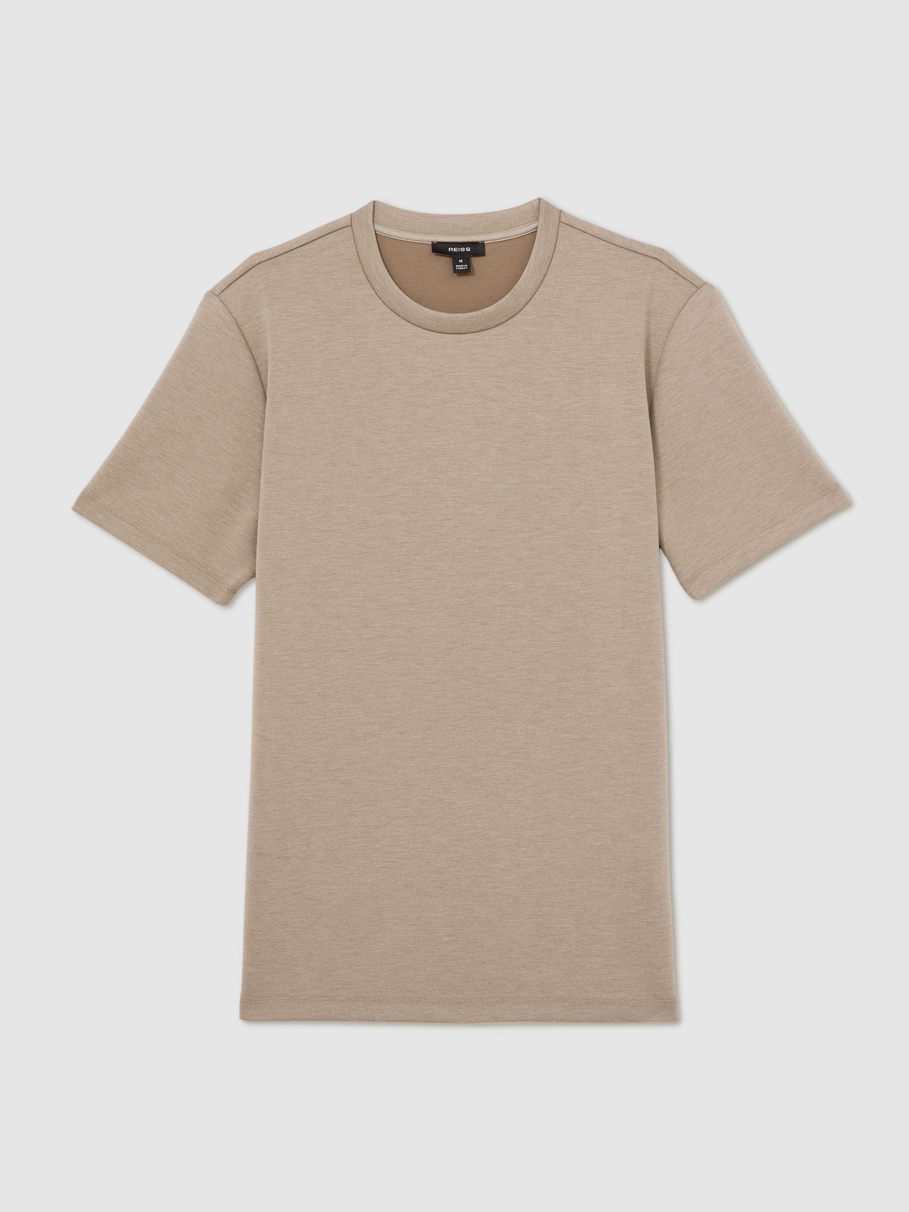 Interlock Jersey Crew Neck T-Shirt in Taupe Brown - Image 2 of 6