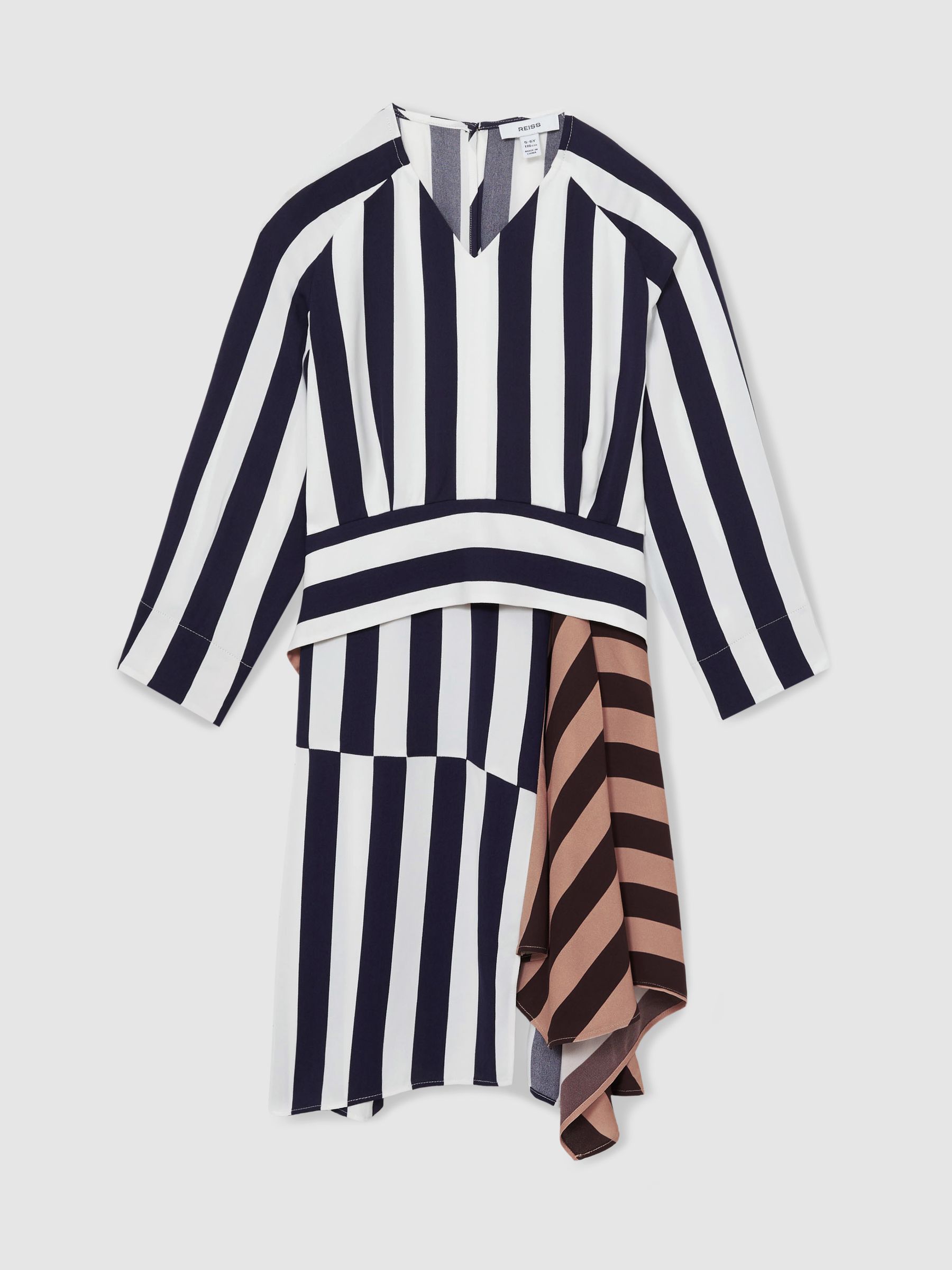 9-13 yrs Stripe-Print Handkerchief Dress in Multi - Image 2 of 4