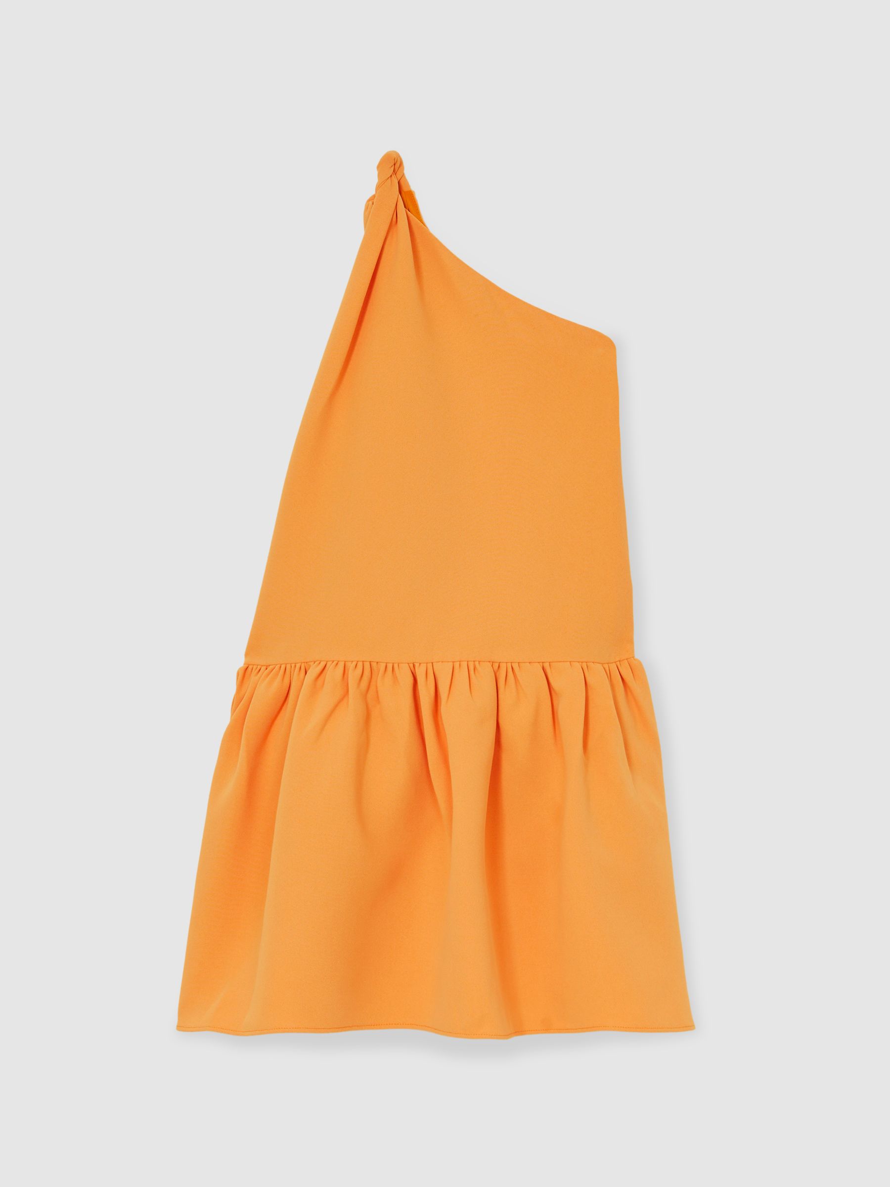 4-9 yrs One-Shoulder Tiered Dress in Orange - Image 2 of 4