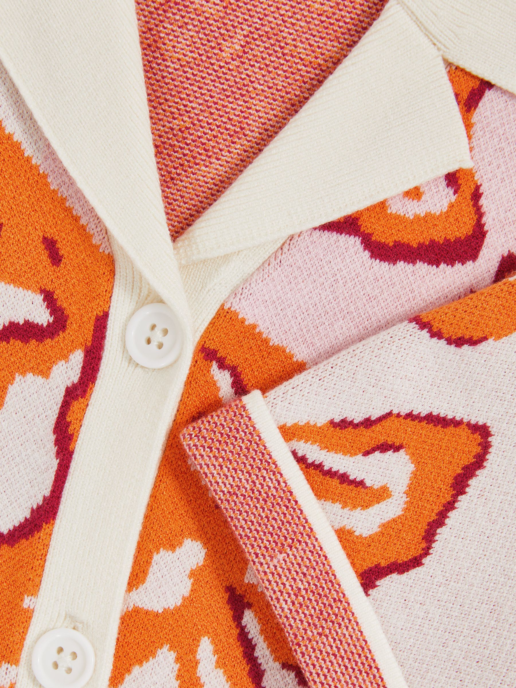 Floral Print Intarsia Knit Top in Pink - Image 4 of 4