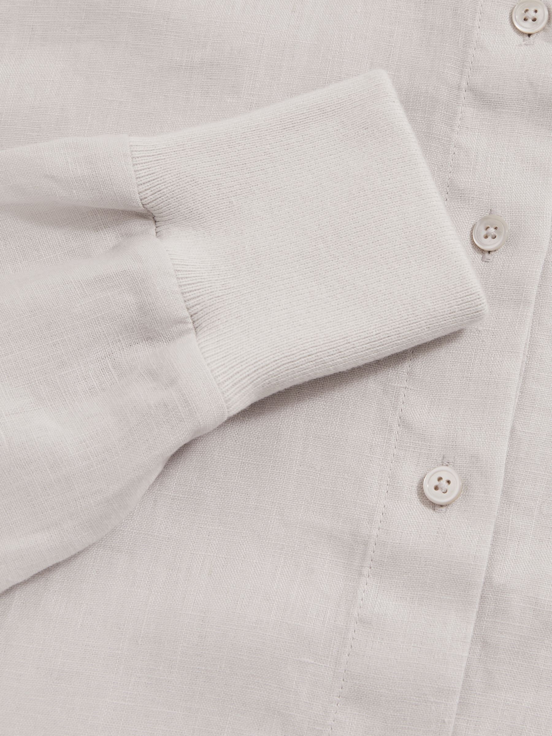 Reiss | Les 100 Ciels Linen Shirt in Soft Grey - image 5