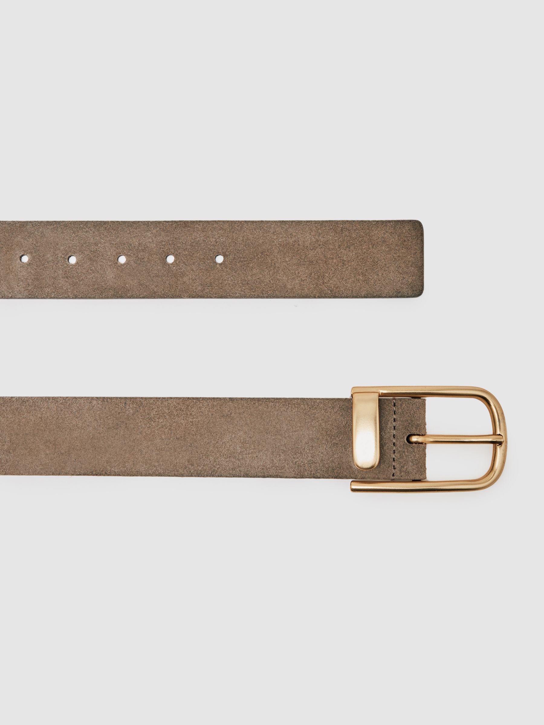 Leather Half Keeper Belt in Grey - image 2