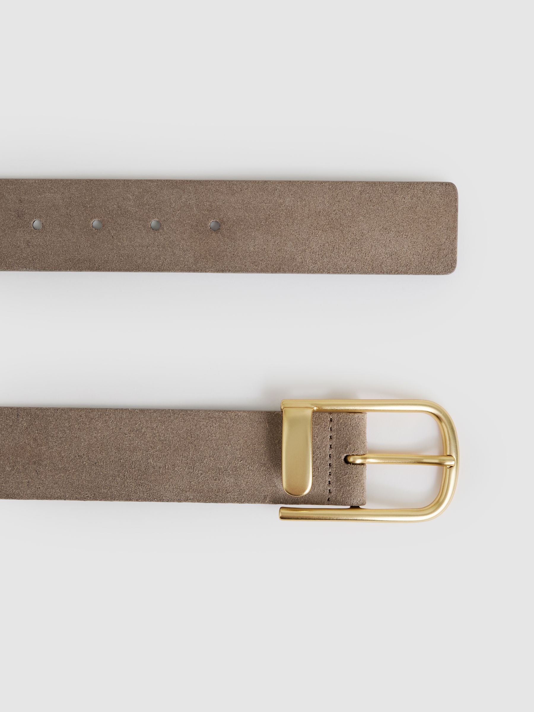 Leather Half Keeper Belt in Grey - Image 3 of 4