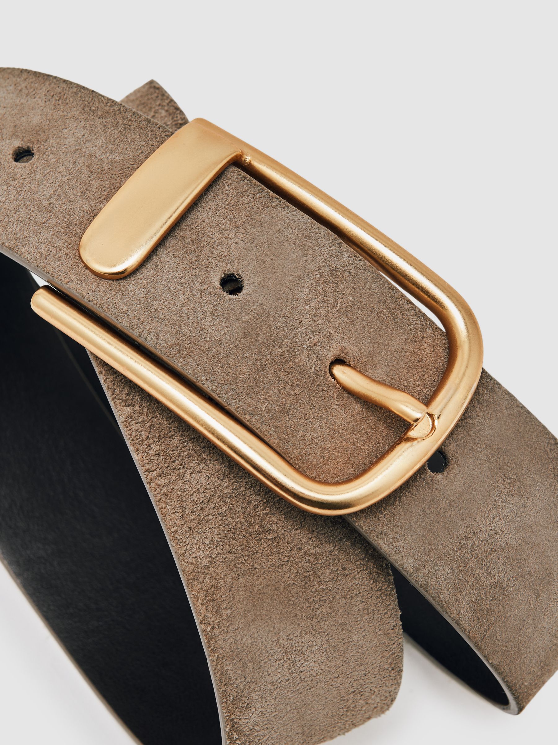 Leather Half Keeper Belt in Grey - image 3